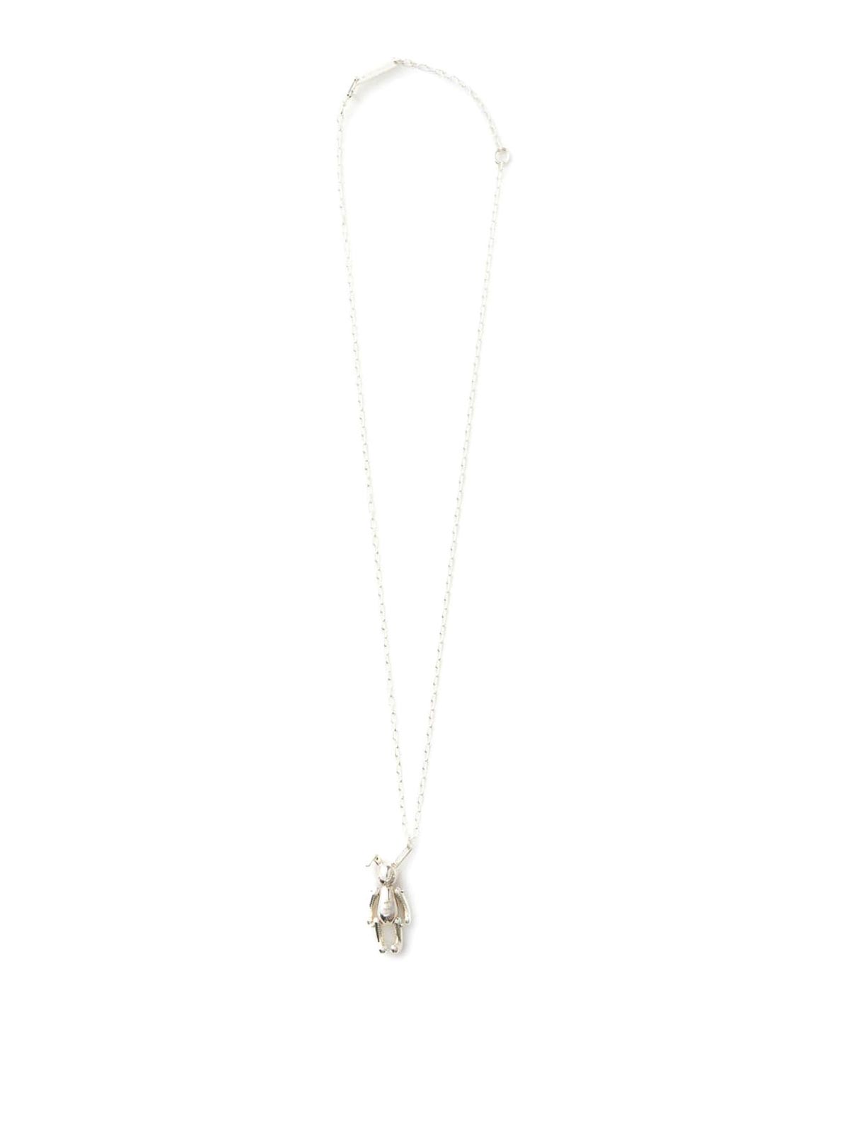 Ambush Teddy bear charm necklace - Silver | BMOB030F23BRA0017200
