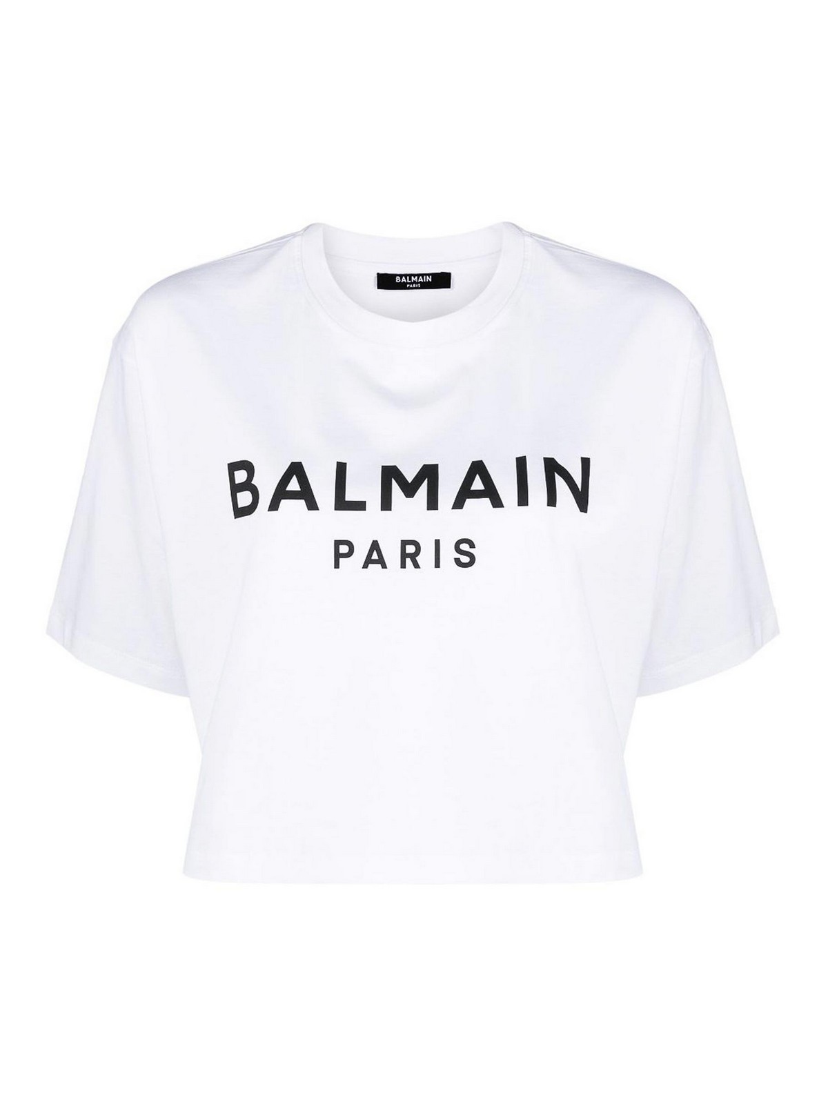 Balmain T shirt corta con logo Bianco Donna BF1EE020BB02