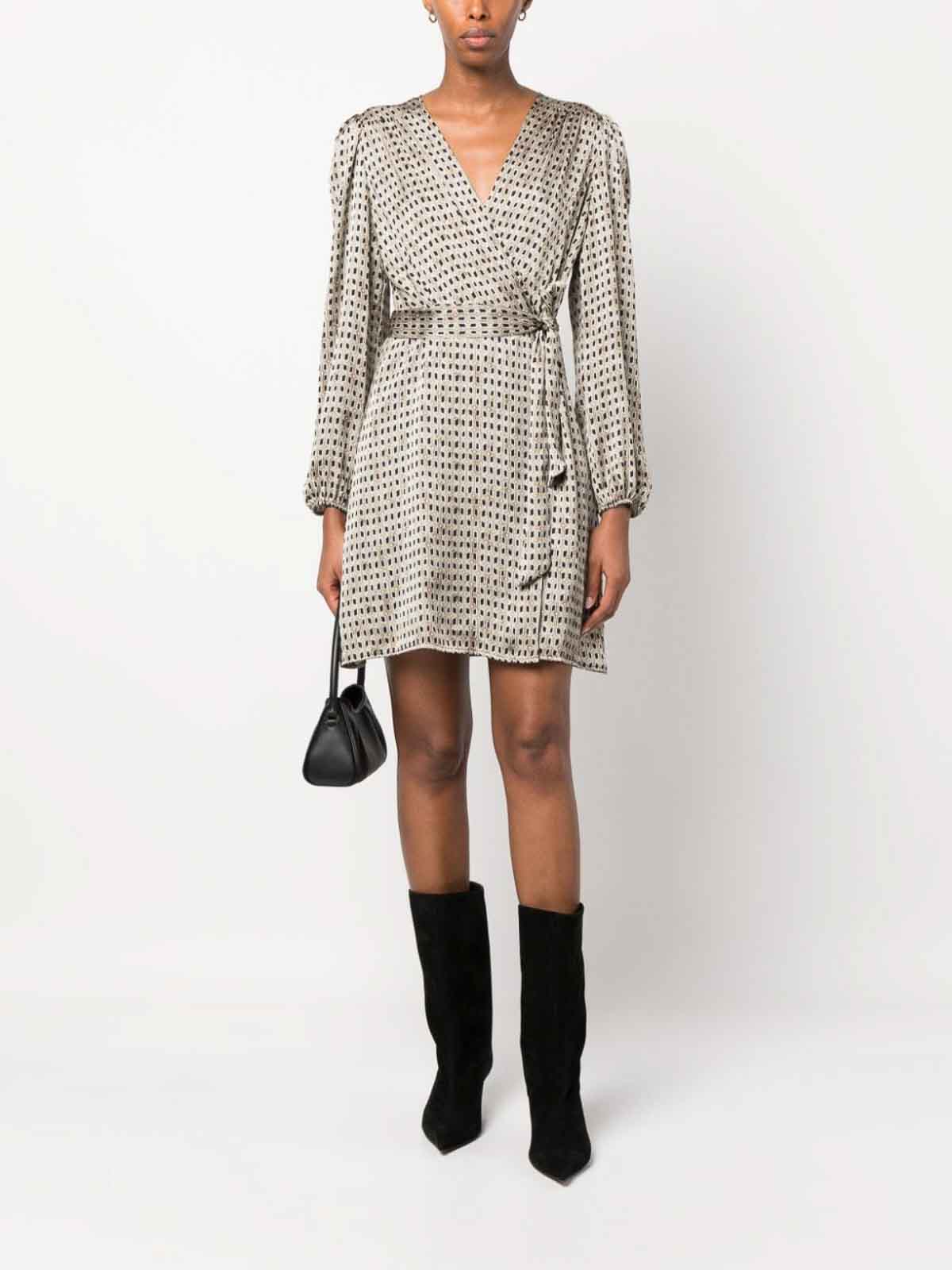 Liu Jo Geometric wrap dress MF3395T5958Q9888NATURALGEOMCHAIN