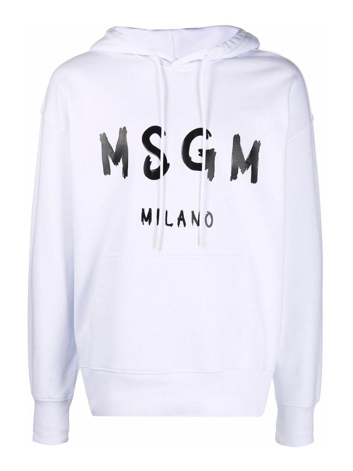 Msgm Pullover Hoodie In White
