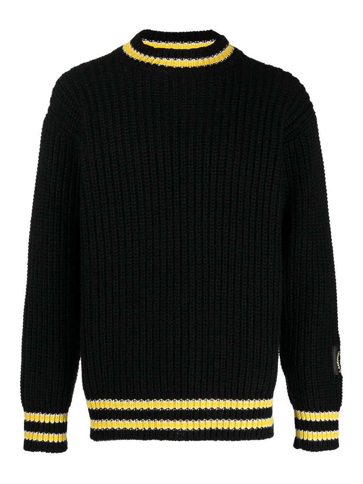 Msgm Black Chunky-ribbed Jumper Knitted In Negro