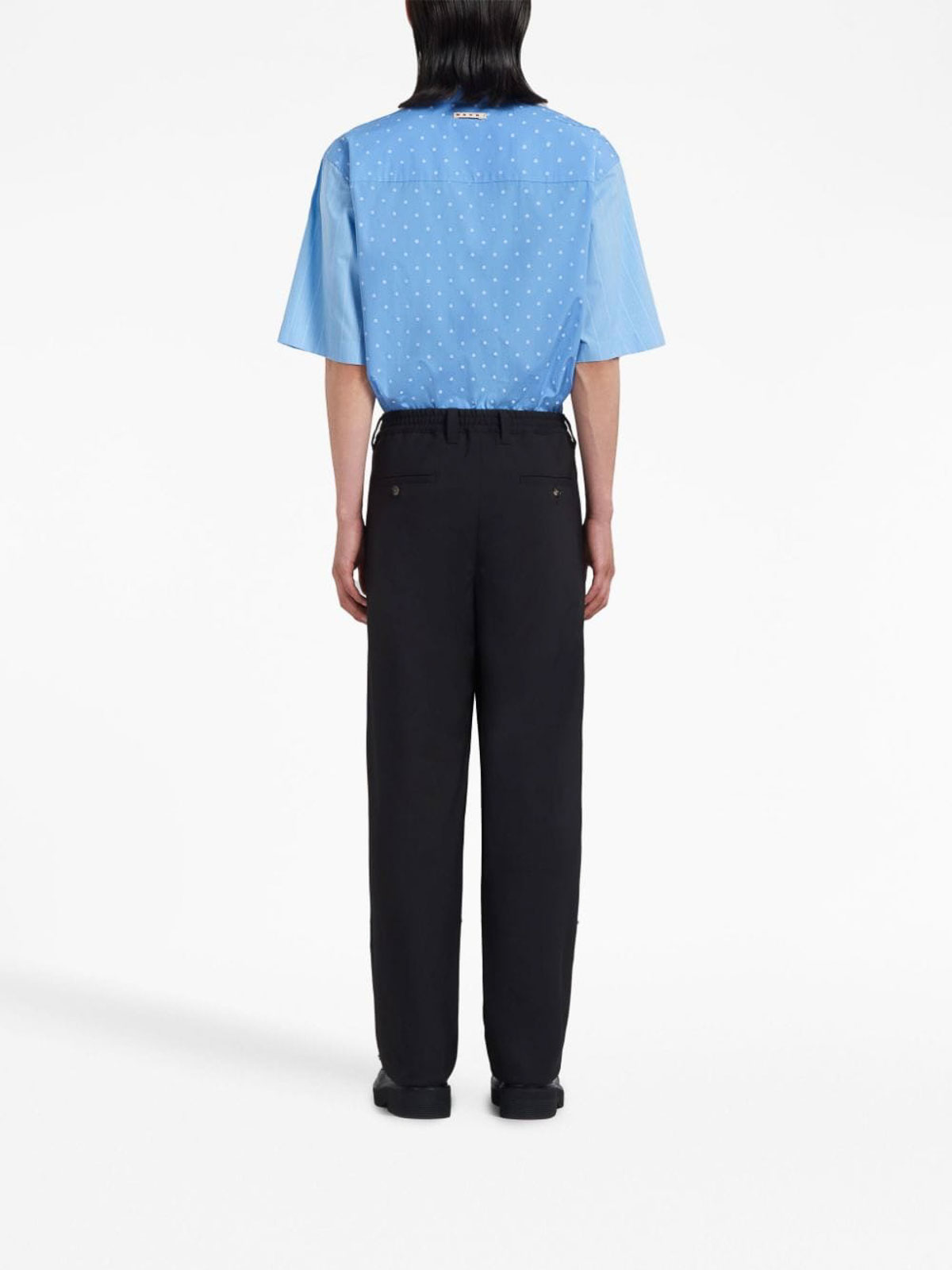 Shop Marni Elastic-waist Trousers In Blue
