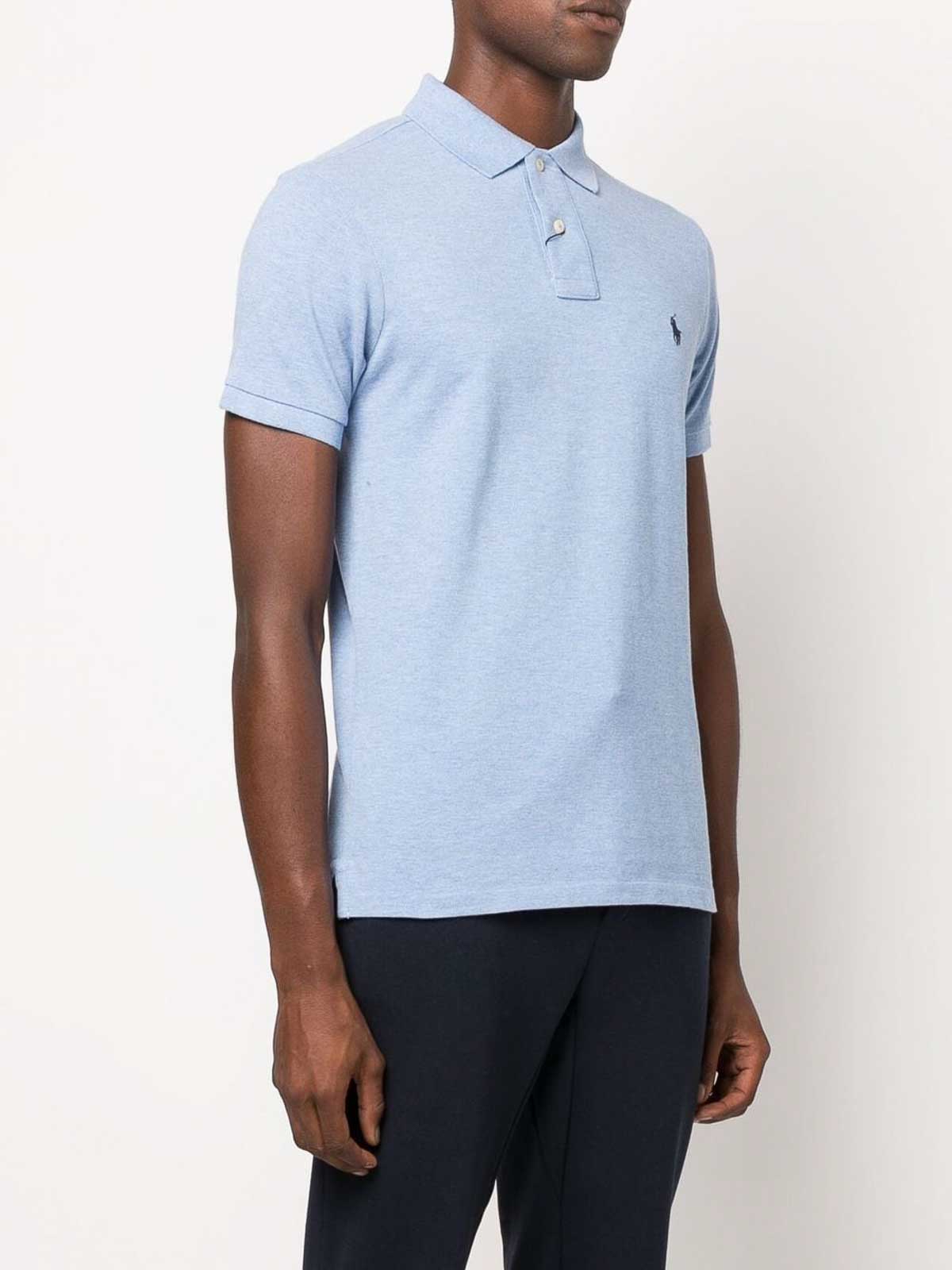 Polo shirts Polo Ralph Lauren - Blue logo polo - 710548797013JAMAICAHEATHER