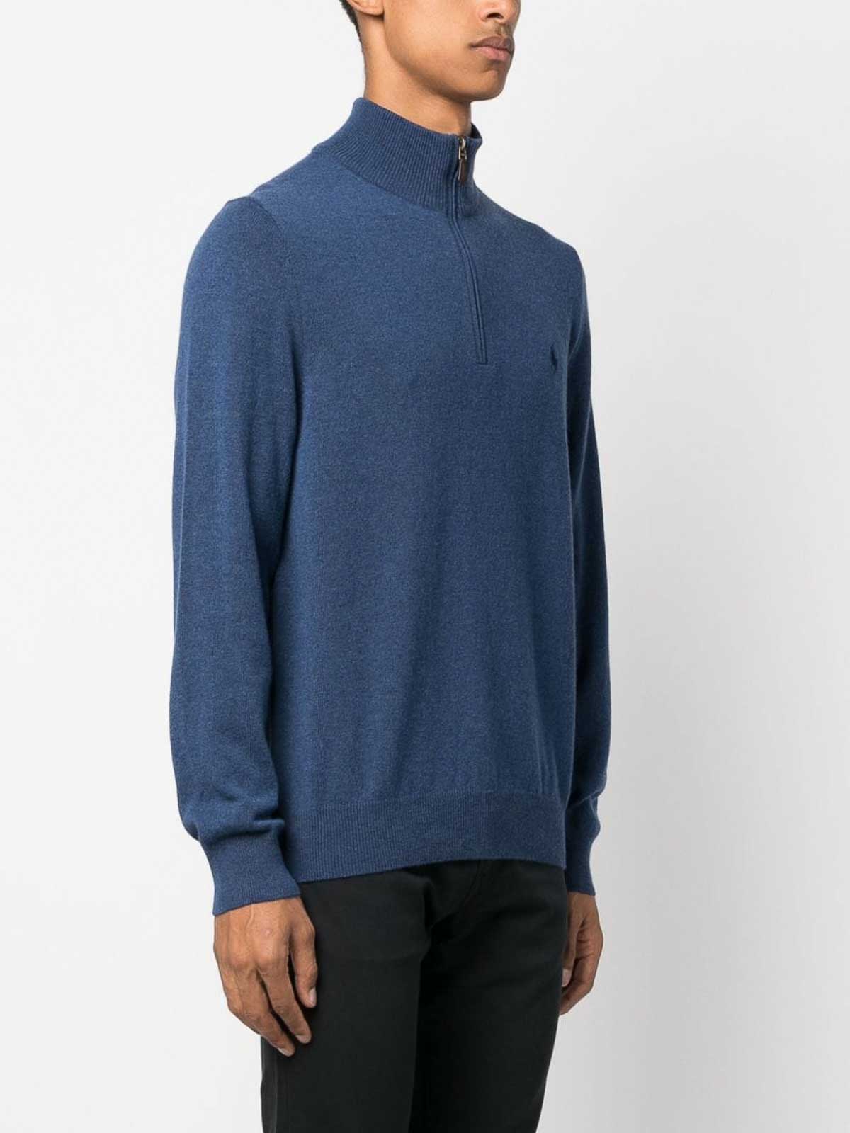 POLO Ralph Lauren ニット L Polo Ralph Lauren Half-zip jumper|710876756012RUSTICNAVYHEATHER
