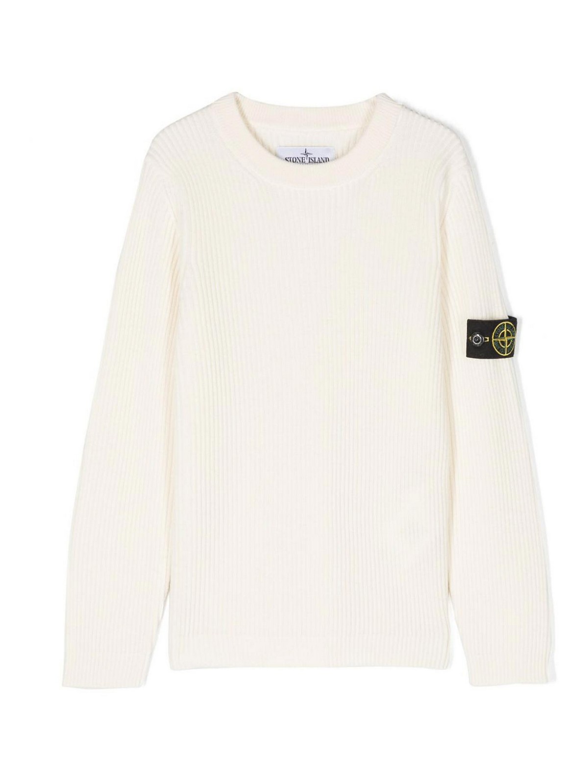 Junior Badge Stone Island White Jumper Junior Stone Island Stone - Main Image