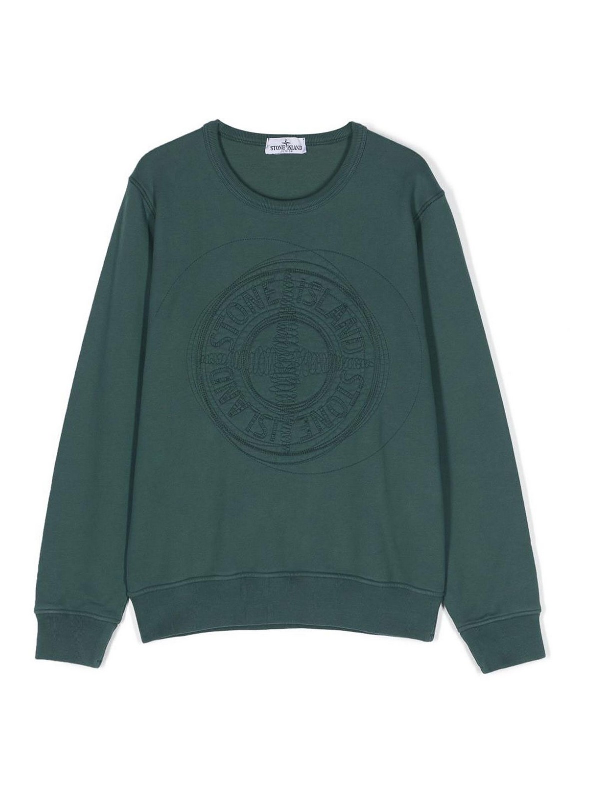 Stone island best sale logo embroidered sweatshirt