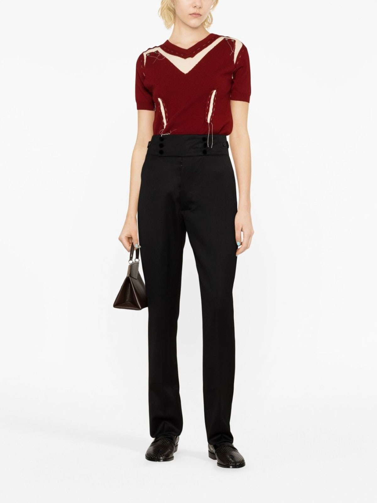 Pantalon Moto En Cuir Noir Maison Martin Margiela - Taille 50 (32) - Occasion Très Bon état - Patine