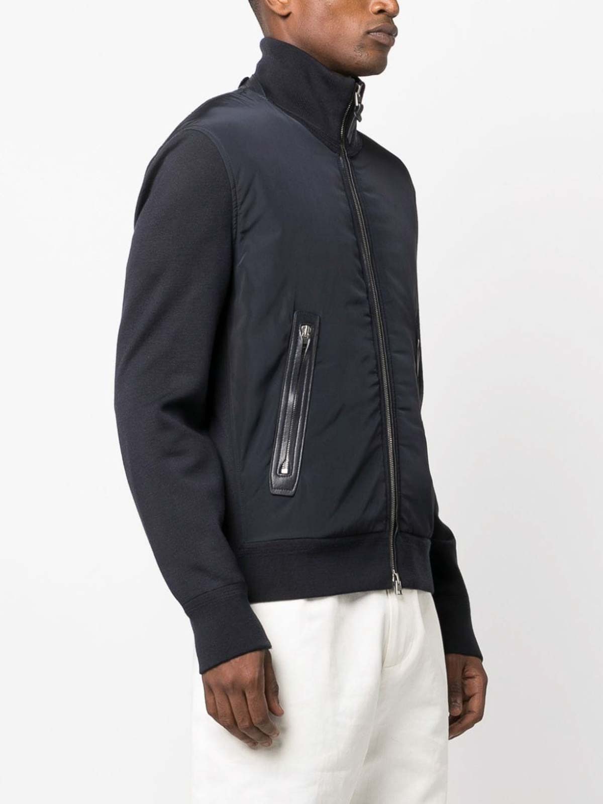 Tom Ford Navy Blue Zip-Up Bomber Jacket|KZY003YMW012S23HB800
