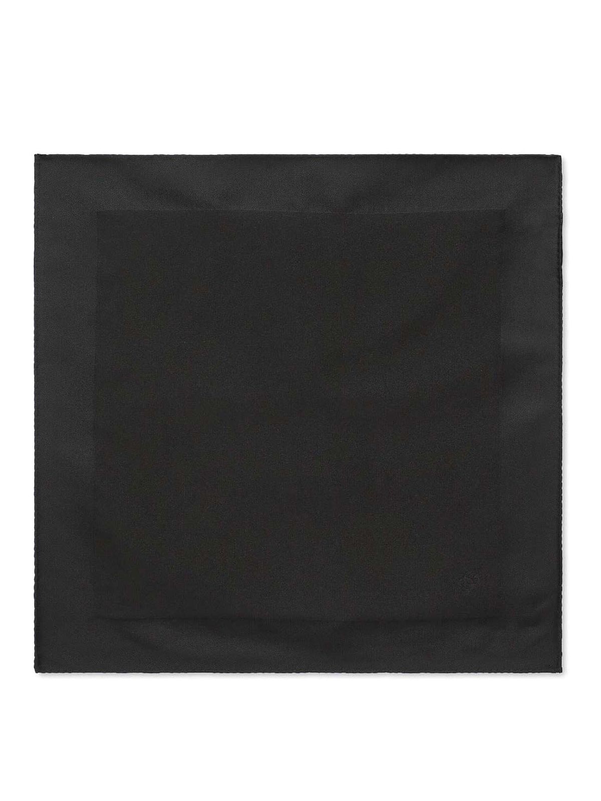 Dolce & Gabbana Embroidered-logo Tonal Silk Scarf In Black