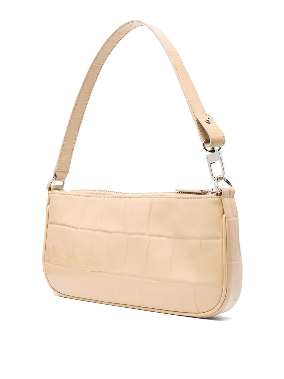 By Far Borsa Mini Stampa Coccodrillo In Beige