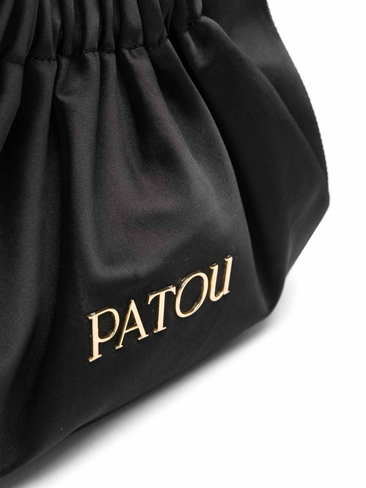 Shop Patou Black Logo Tote Bag