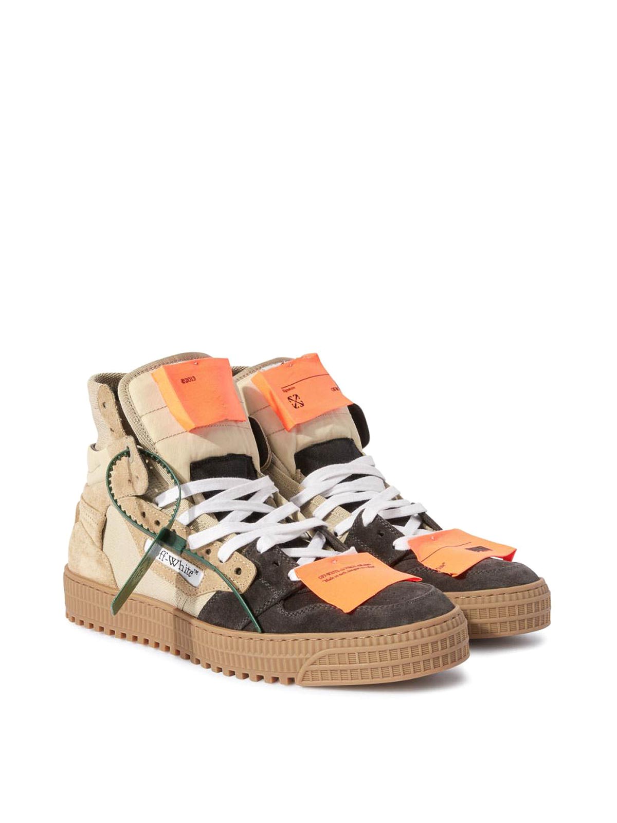 Trainers Off-White - Beige Dark Grey Off-Court Sneakers ...