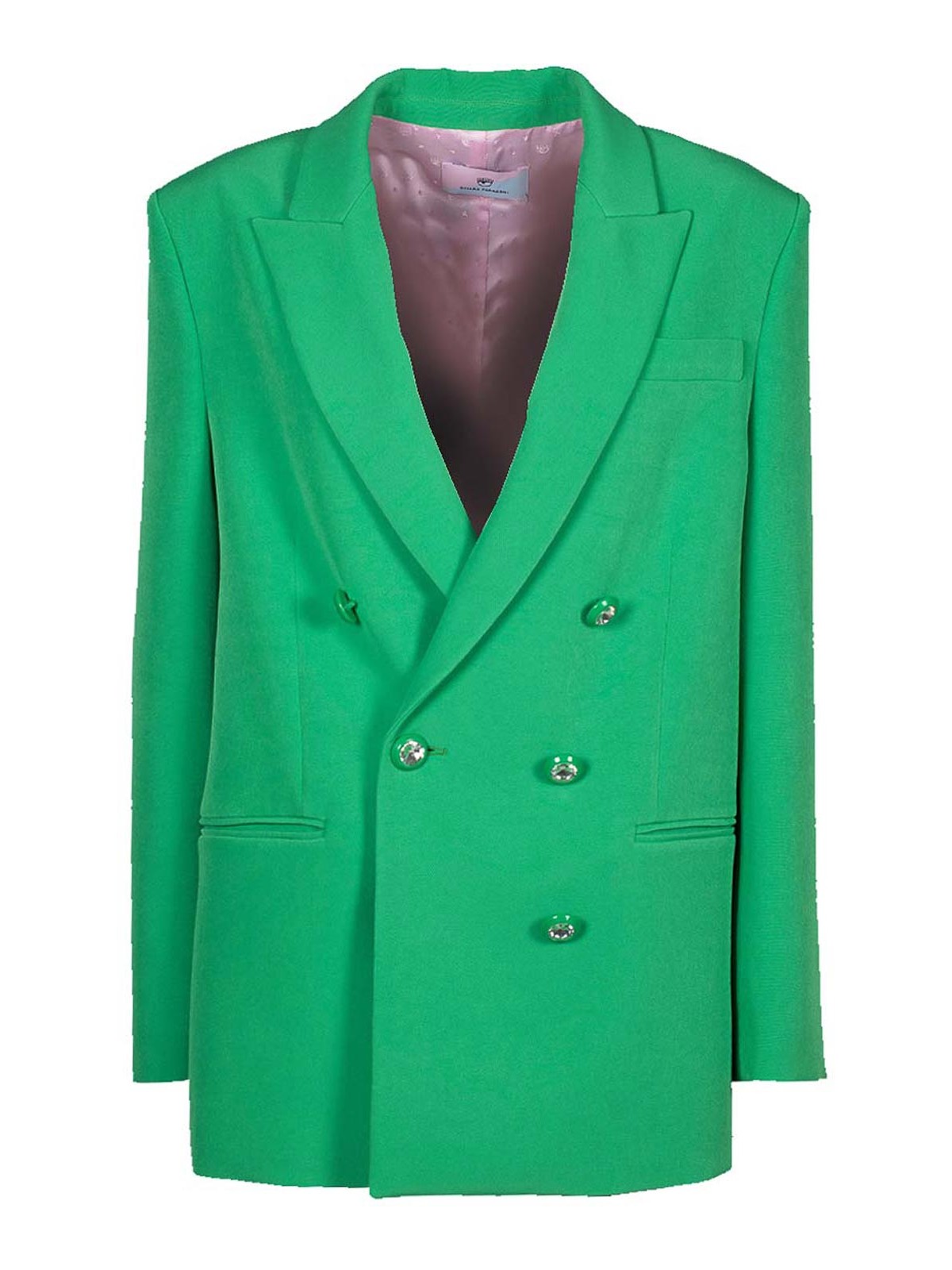 Shop Chiara Ferragni Cady Double Breasted Jacket In Green