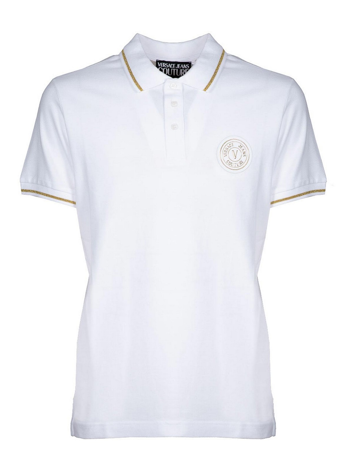 Versace Jeans Couture V Emblem Polo In White