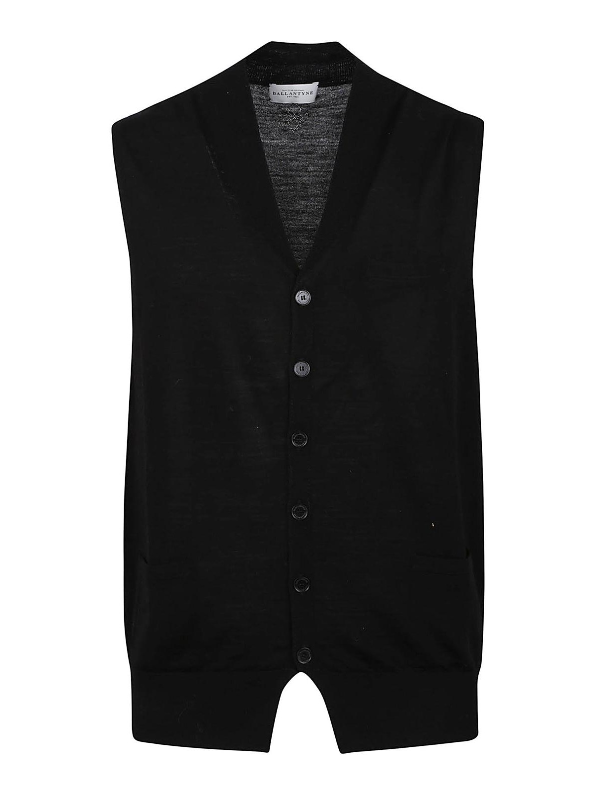 Shop Ballantyne V Neck Gilet In Black