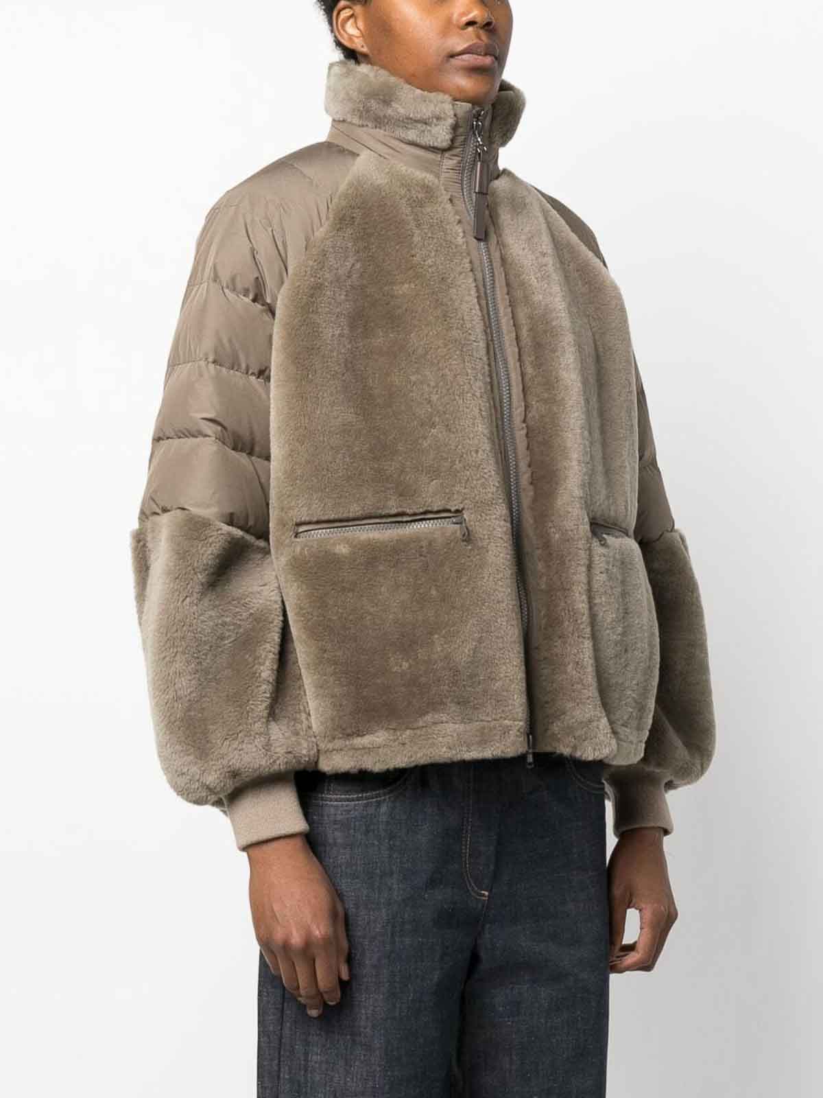 BRUNELLO CUCINELLI フード付き中綿ジャケット Brunello Cucinelli Flecked Wool-Silk Blend Chevron Jacket