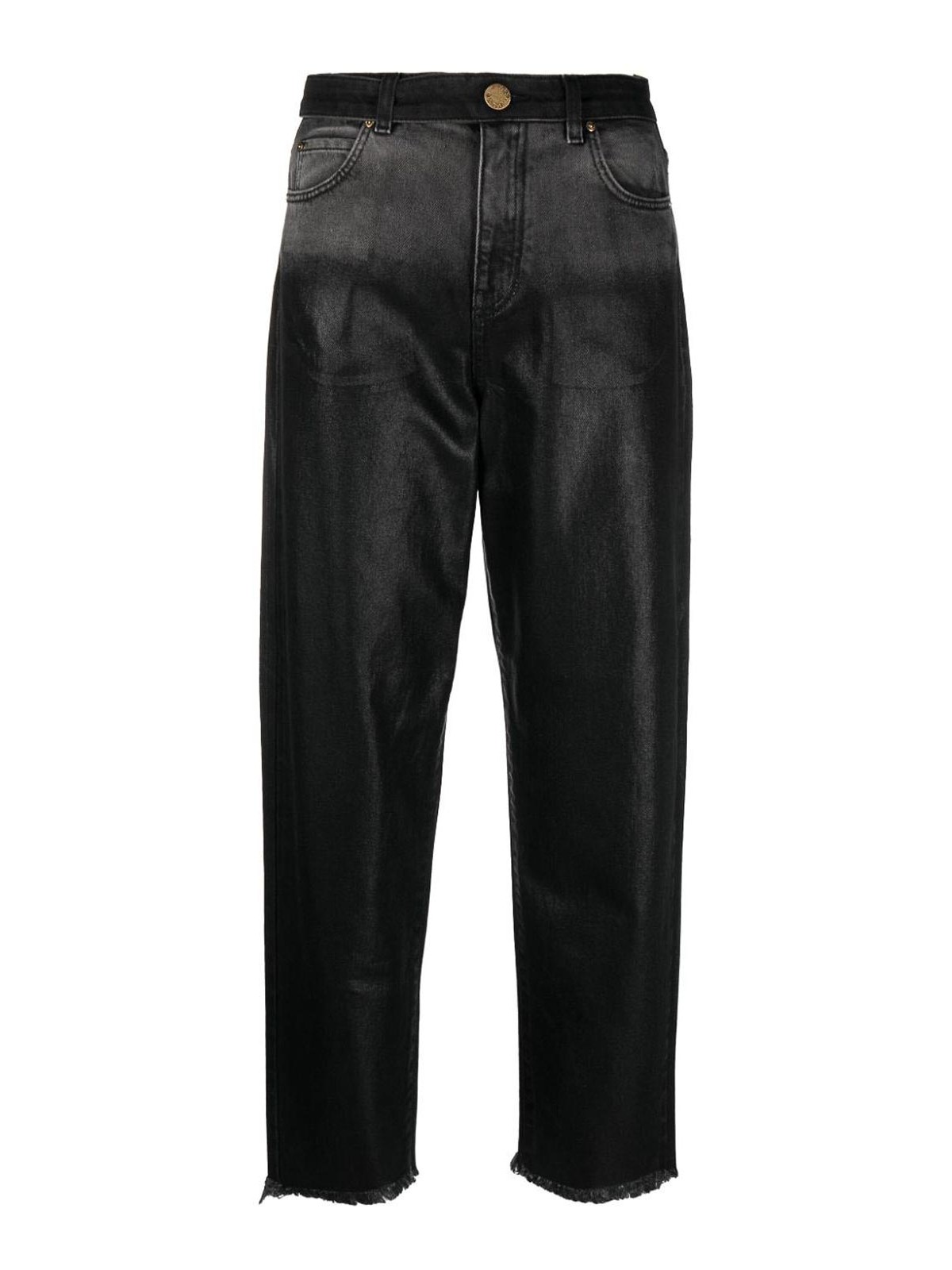 デニム・ジーパン PINKO Women Denim Pants 103857A2H6Z99 Black PINKO BLACK DENIM FLARED JEANS WITH LOVE BIRDS BELT | pinko