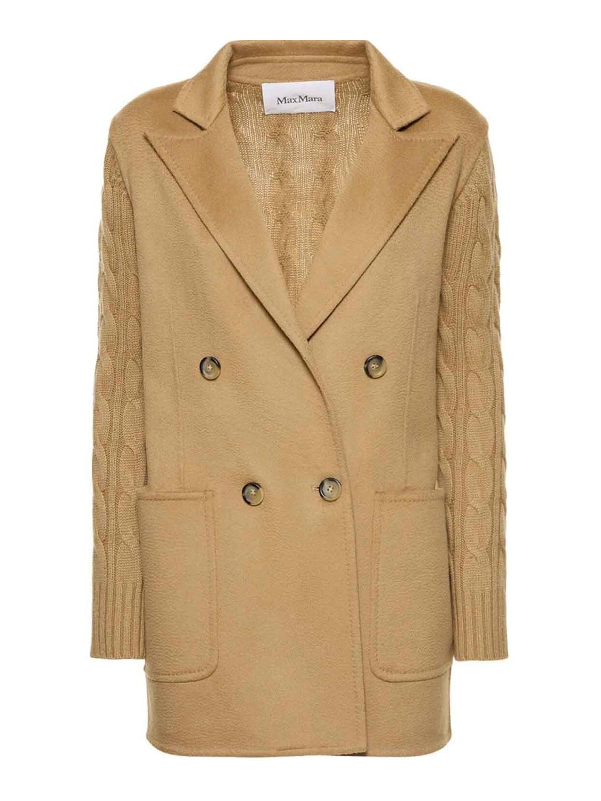 Shop Max Mara Dalida Jacket In Wool And Cashmere In Camel