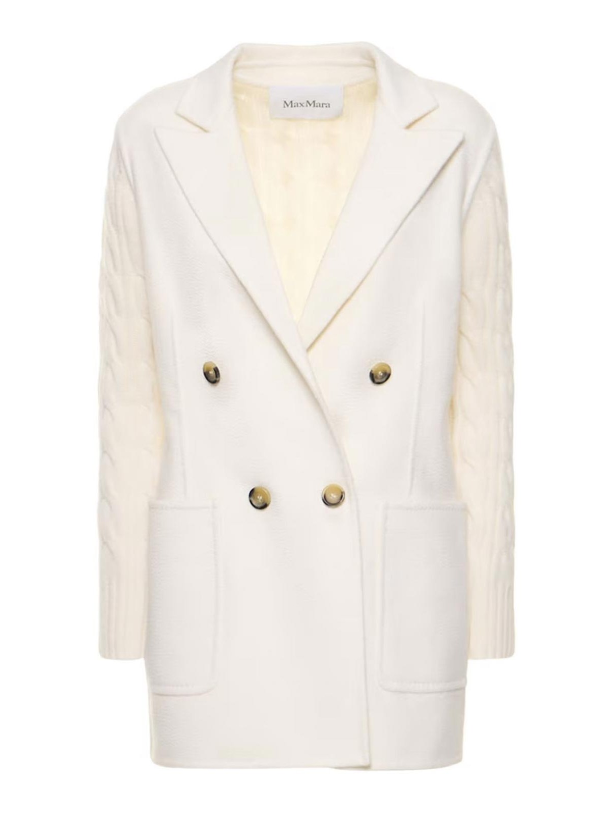 Shop Max Mara Dalida Jacket In Wool And Cashmere In White