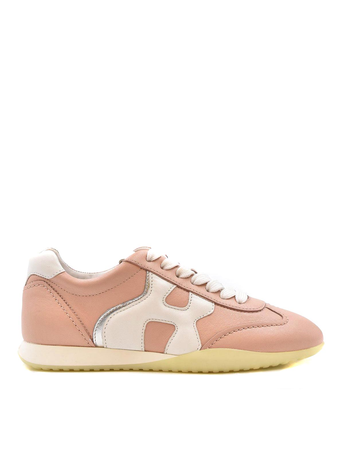 Shop Hogan Leather Sneakers In Pink