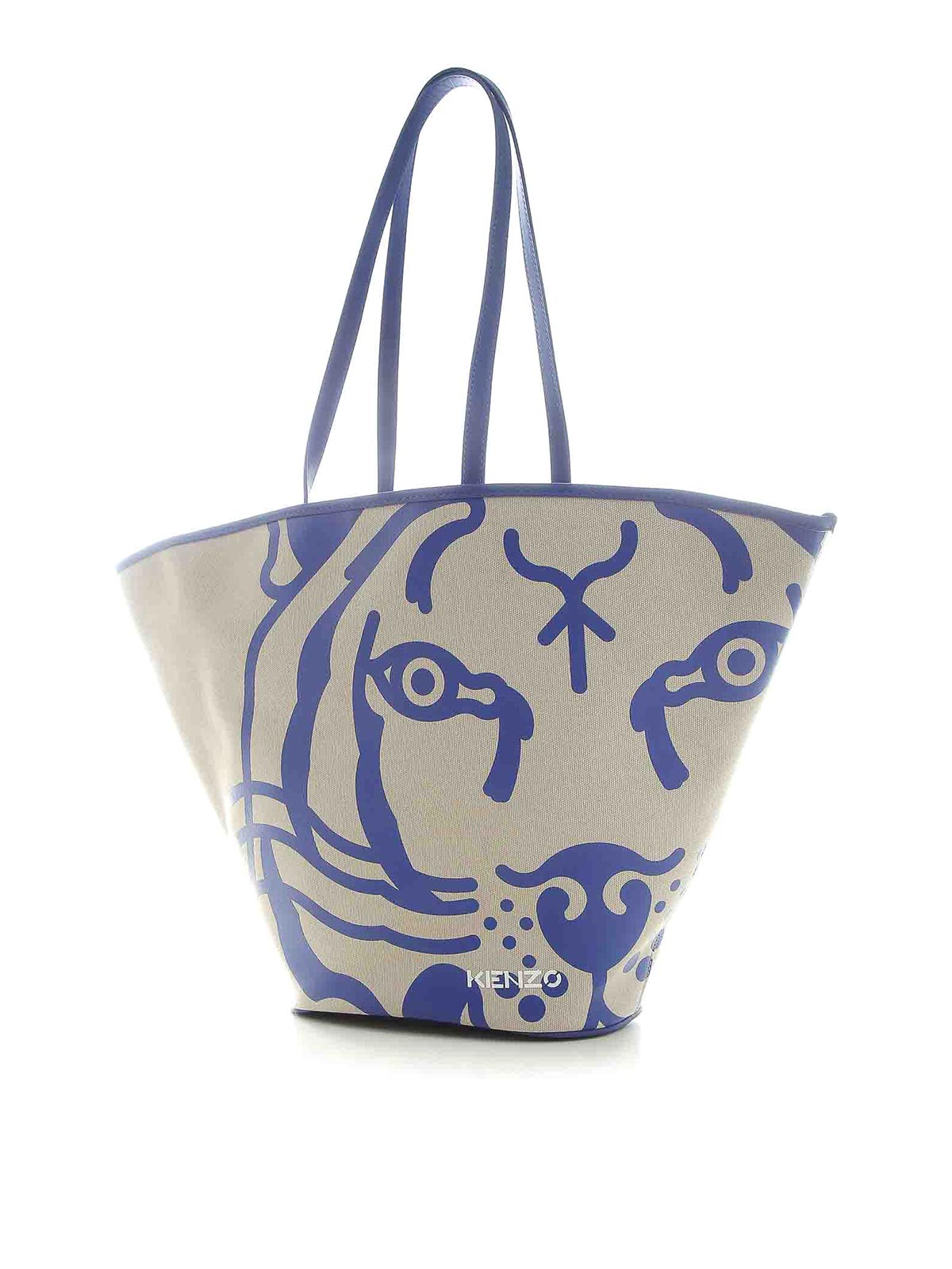 Kenzo Cotton Tote In Blue