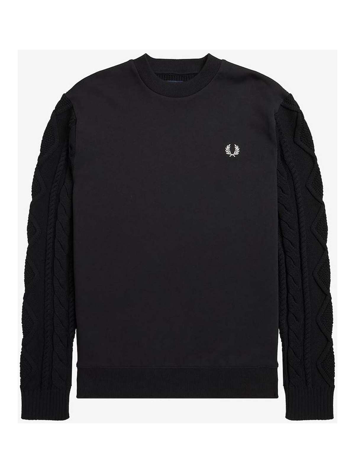 Fred Perry Logo Double Sweater In Black