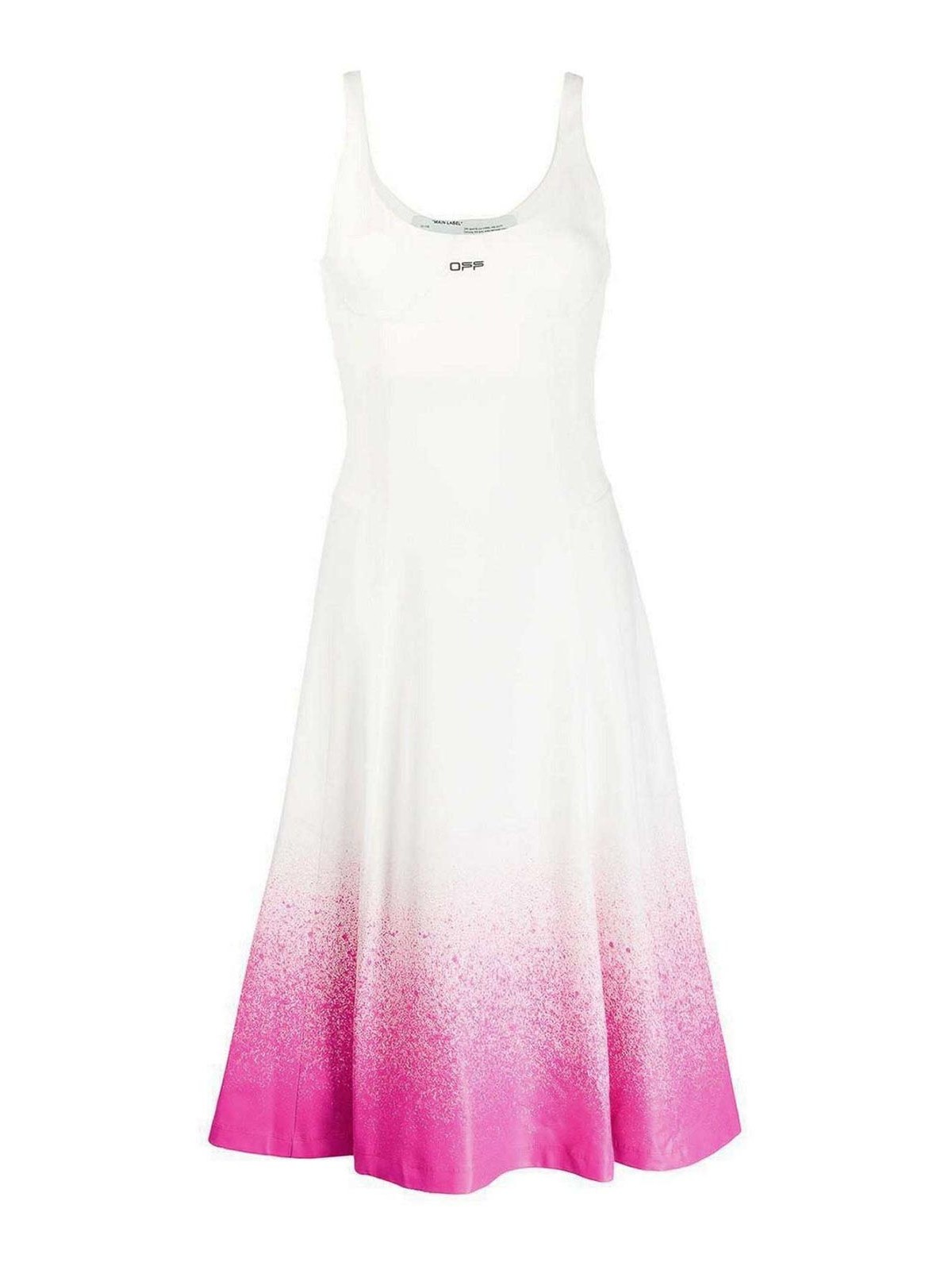 Shop Off-white Knee Length Dress In Multicolour