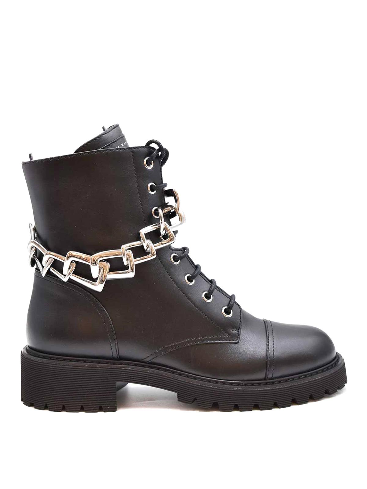 Shop Giuseppe Zanotti Chain Ankle Boots In Black