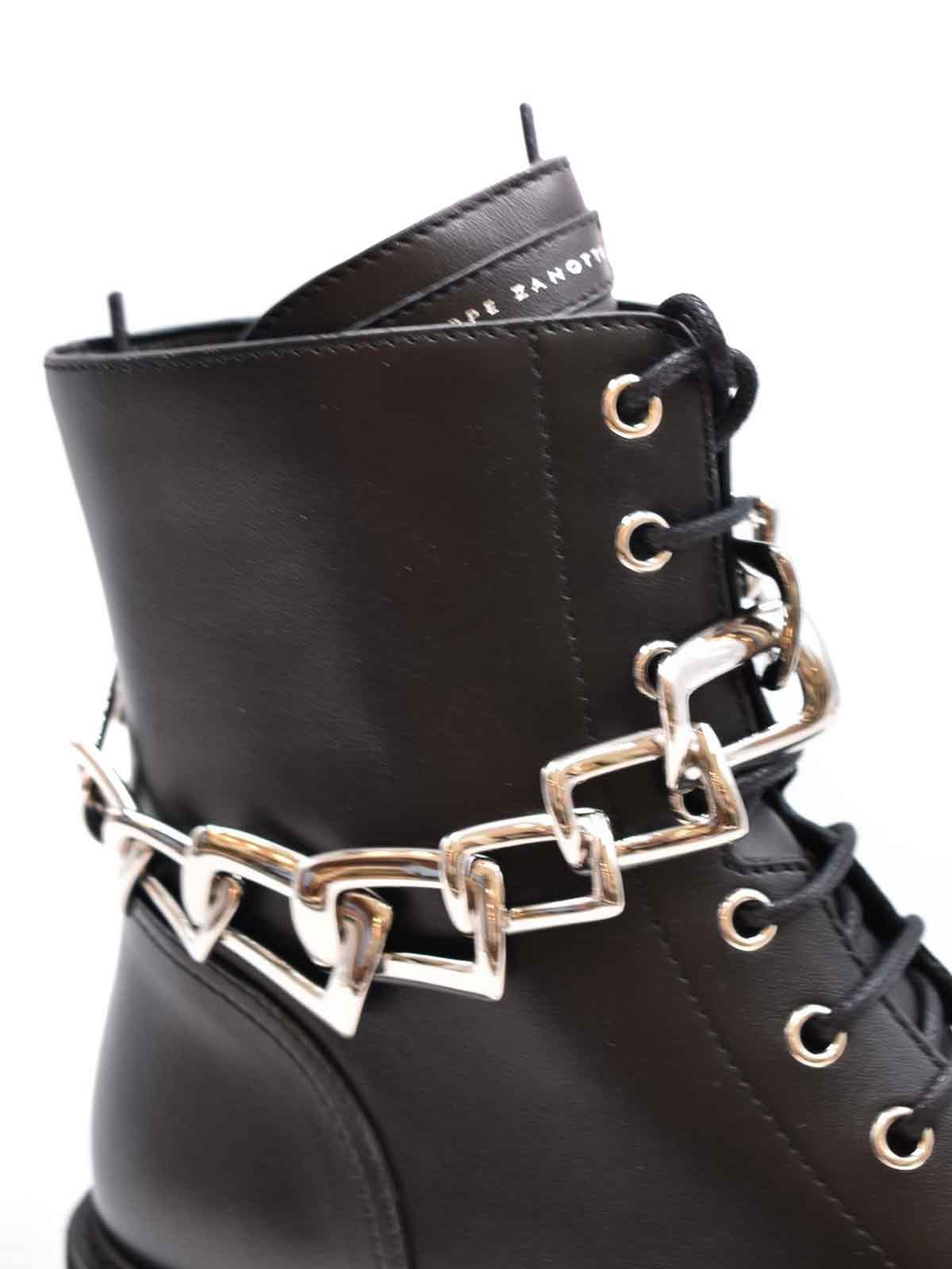 Shop Giuseppe Zanotti Chain Ankle Boots In Black