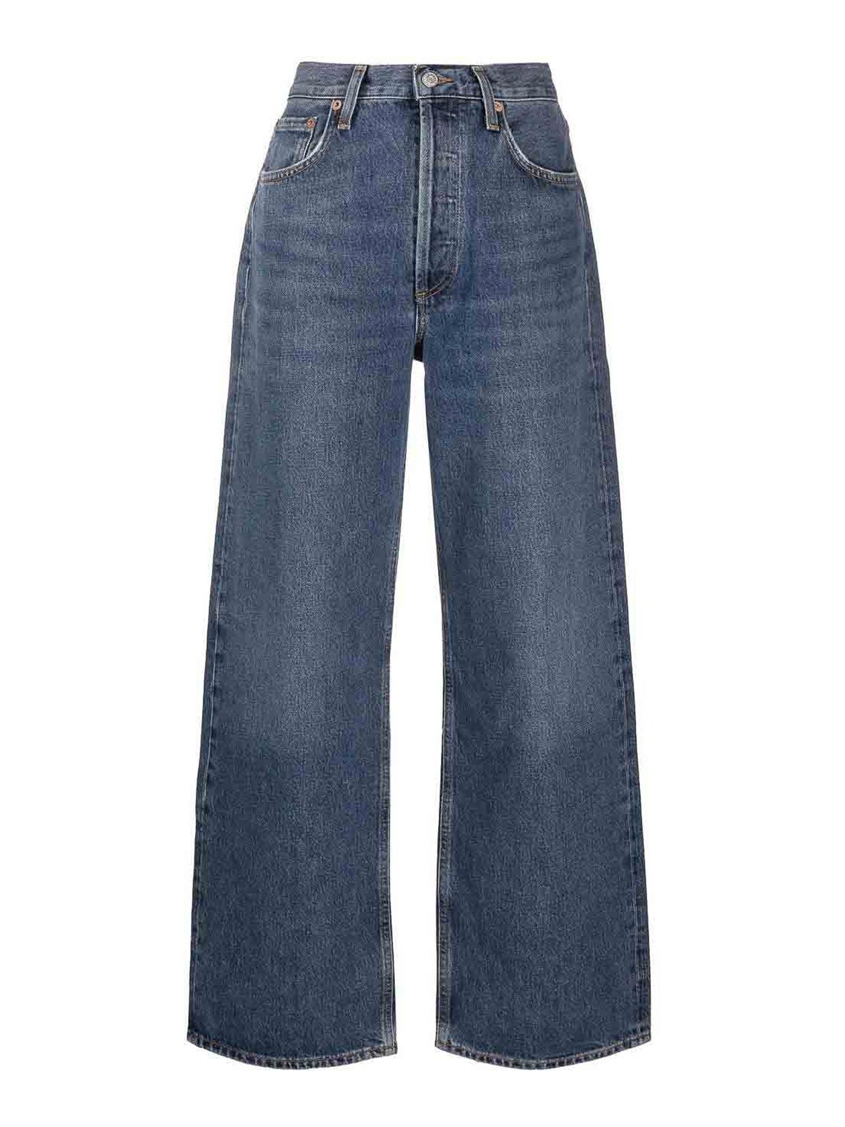 Shop Agolde Straight Jeans In Dark Wash