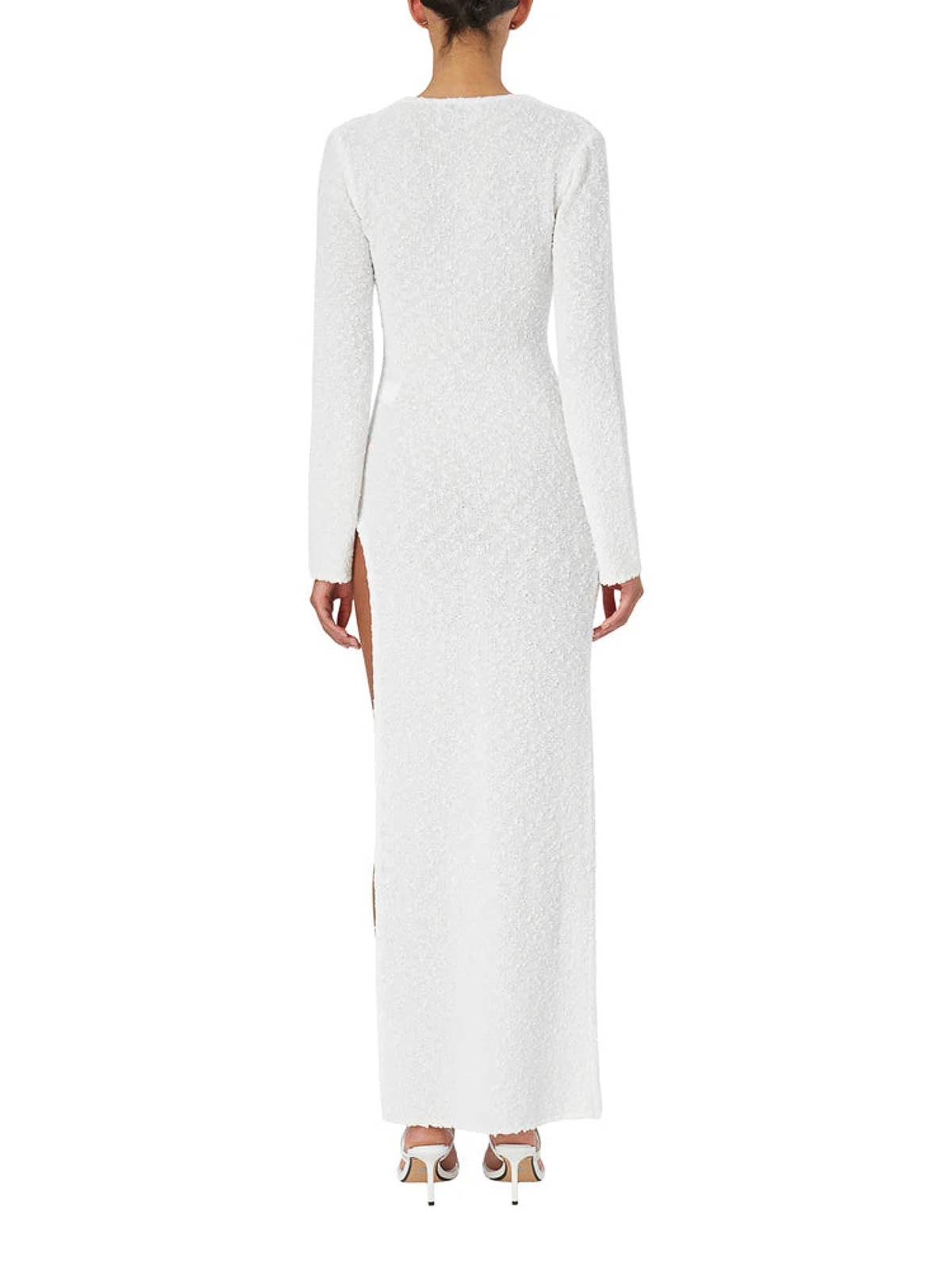 Shop Casablanca Cut-out Boucle Dress In White