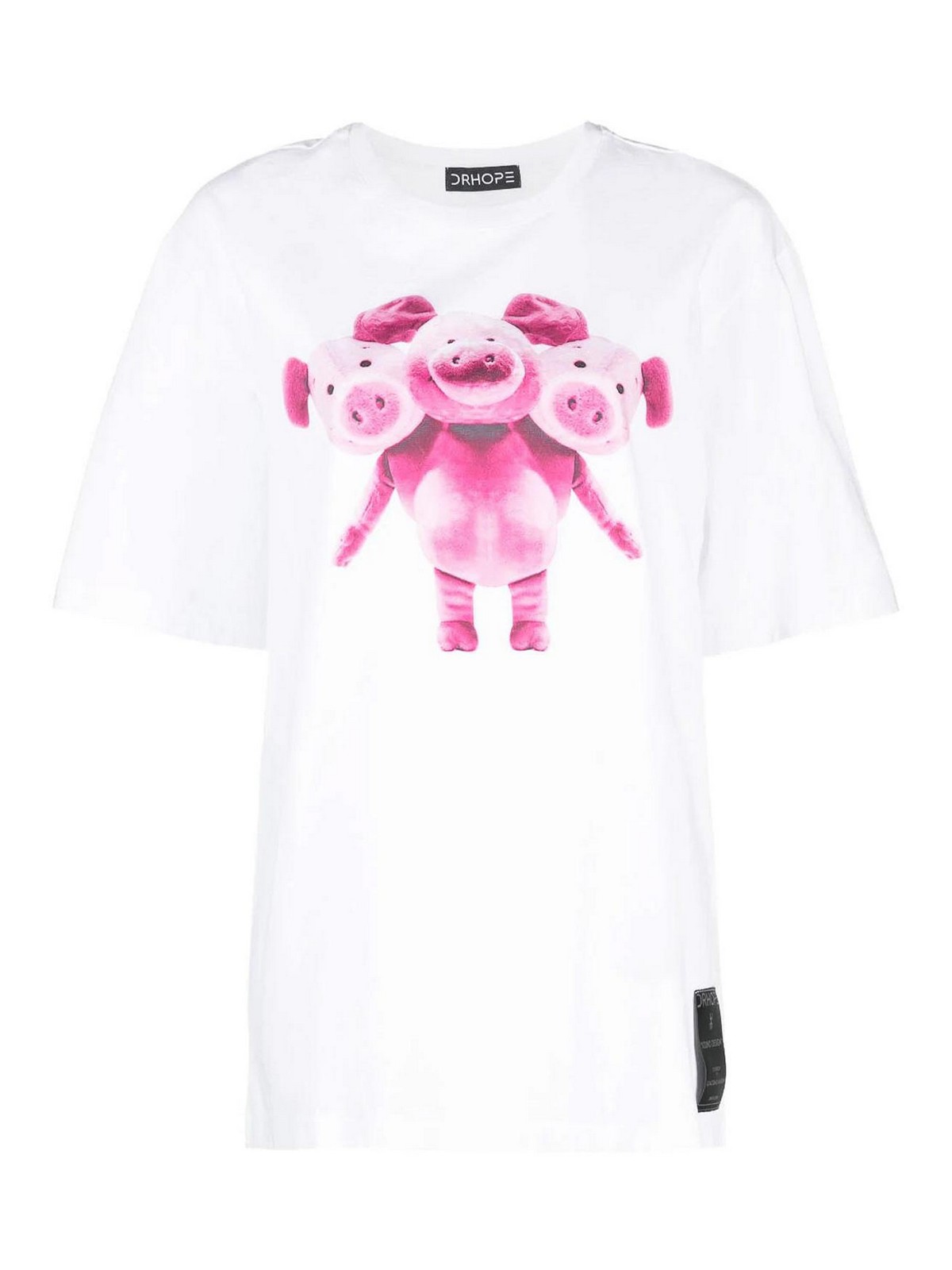 DRHOPE COTTON T-SHIRT WITH 'PIG' PRINT