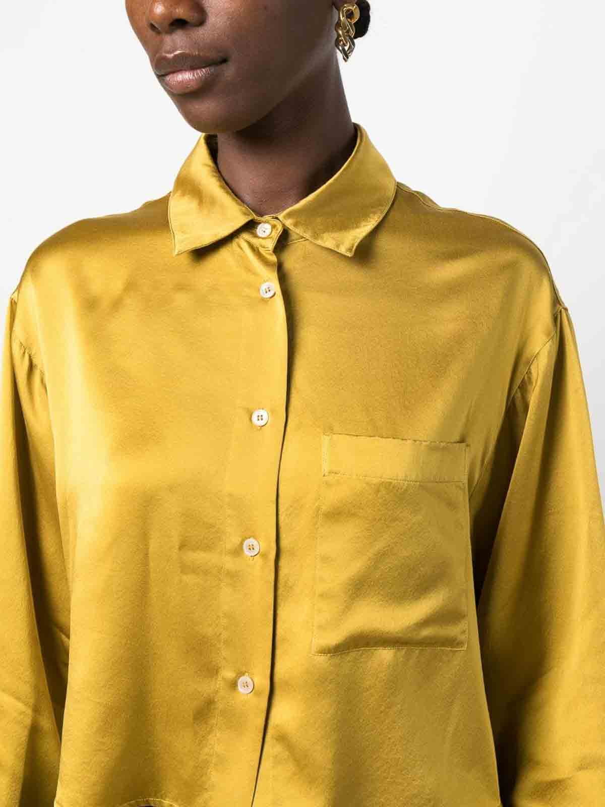 Shop Forte Forte Crop Shirt In Gold