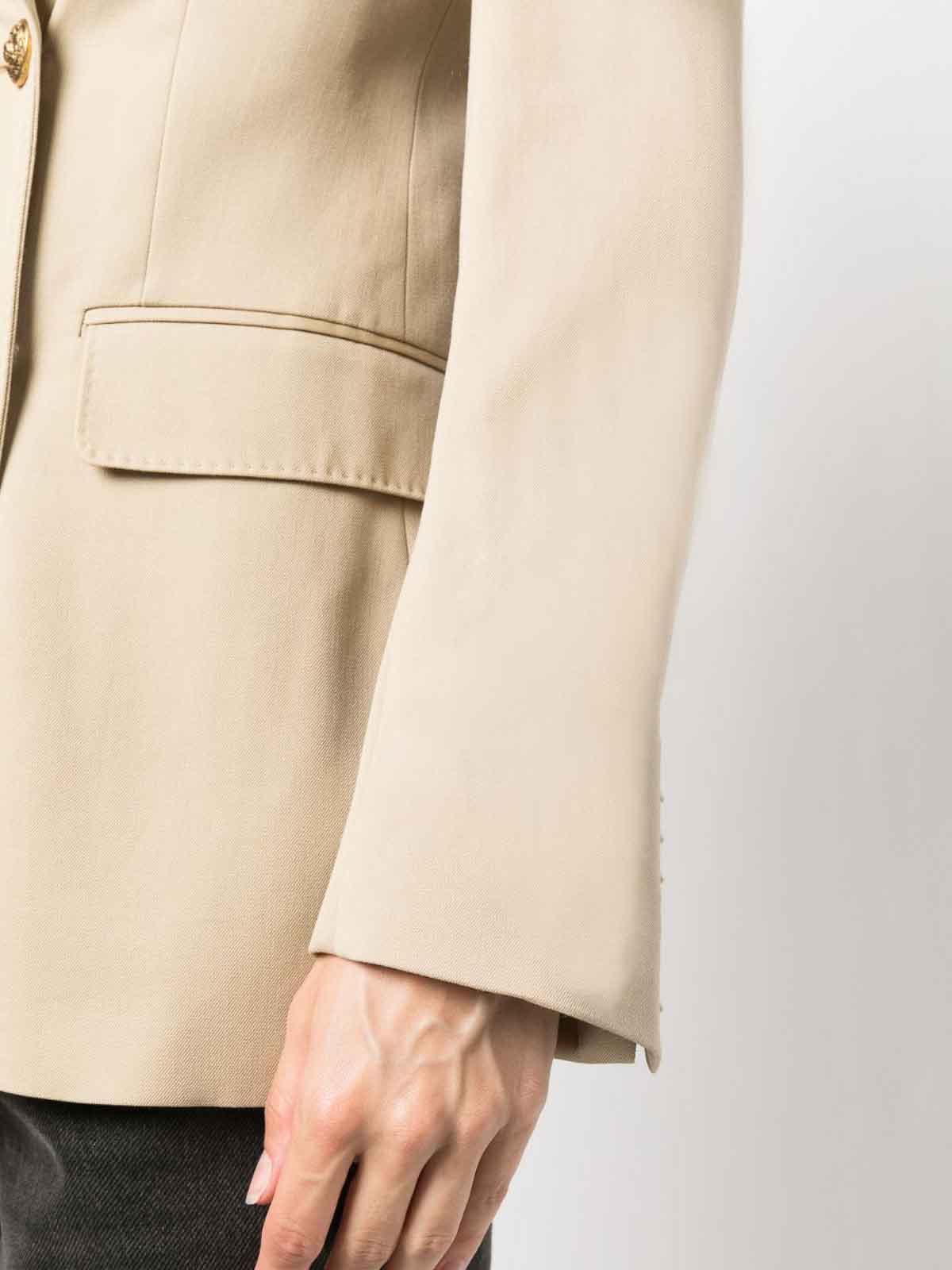 Shop Golden Goose Double Breasted Blazer In Camel