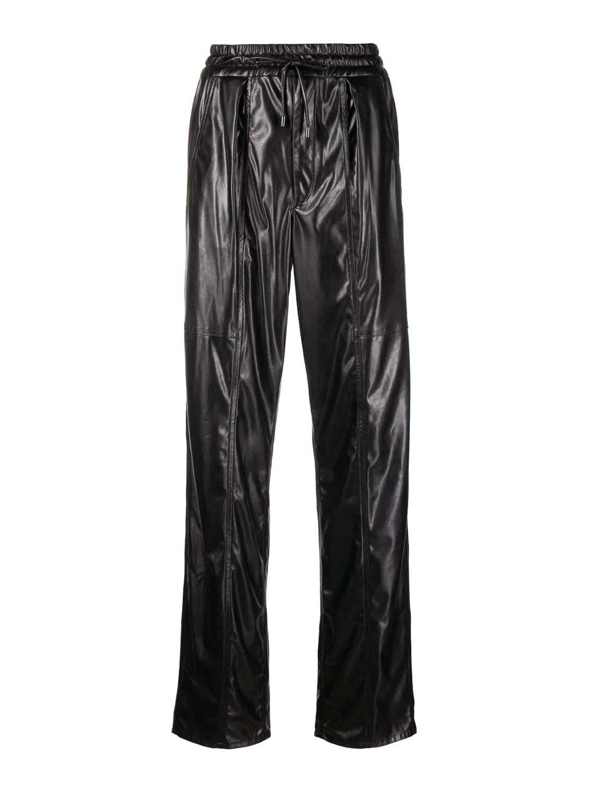 Shop Isabel Marant Étoile Straight Trousers With Elasticated Waist In Black