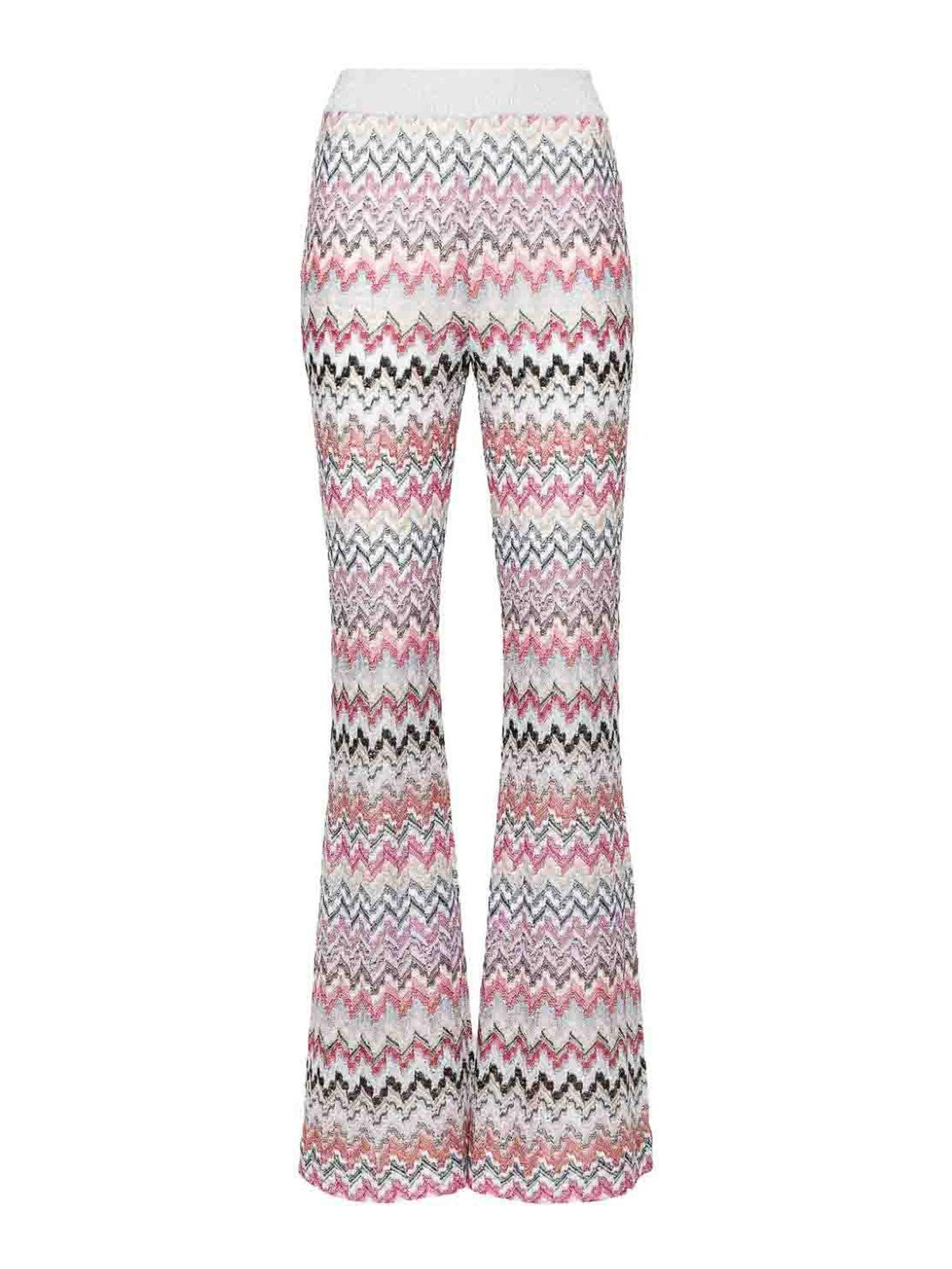 Shop Missoni Flared Trousers In Pink