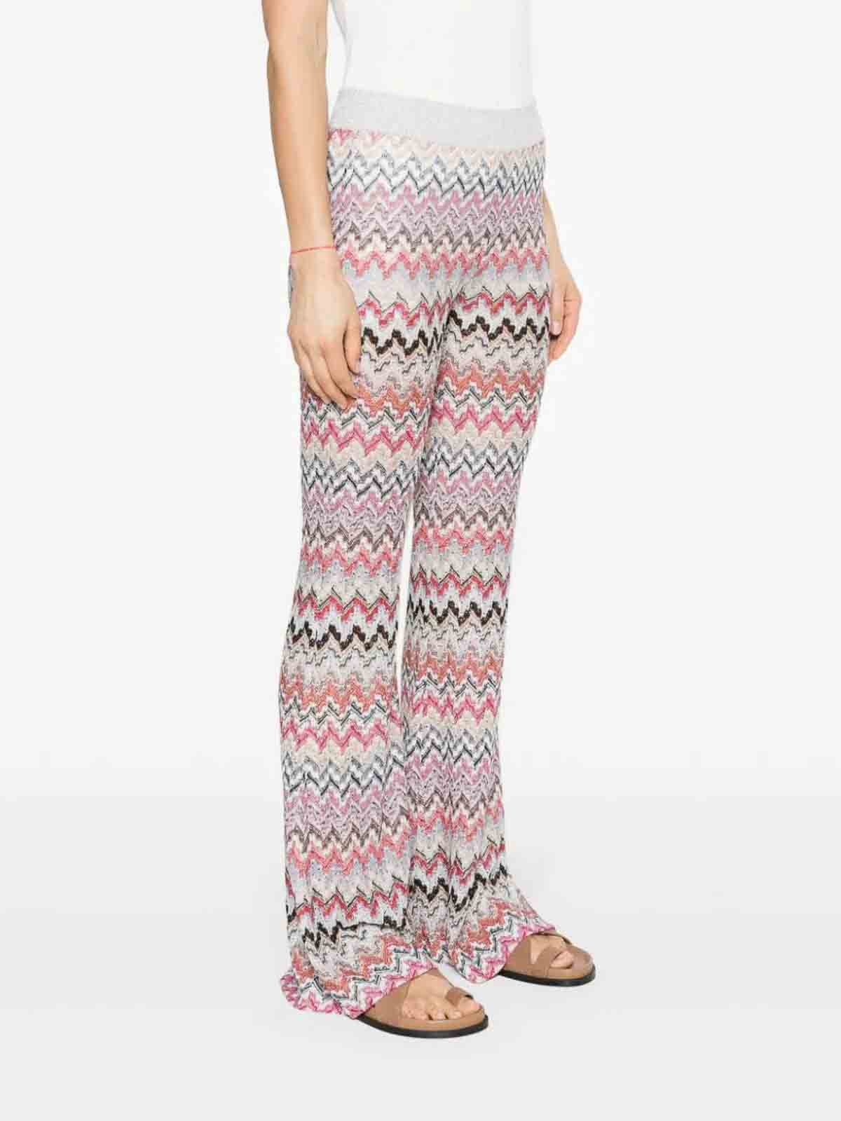 Shop Missoni Flared Trousers In Pink