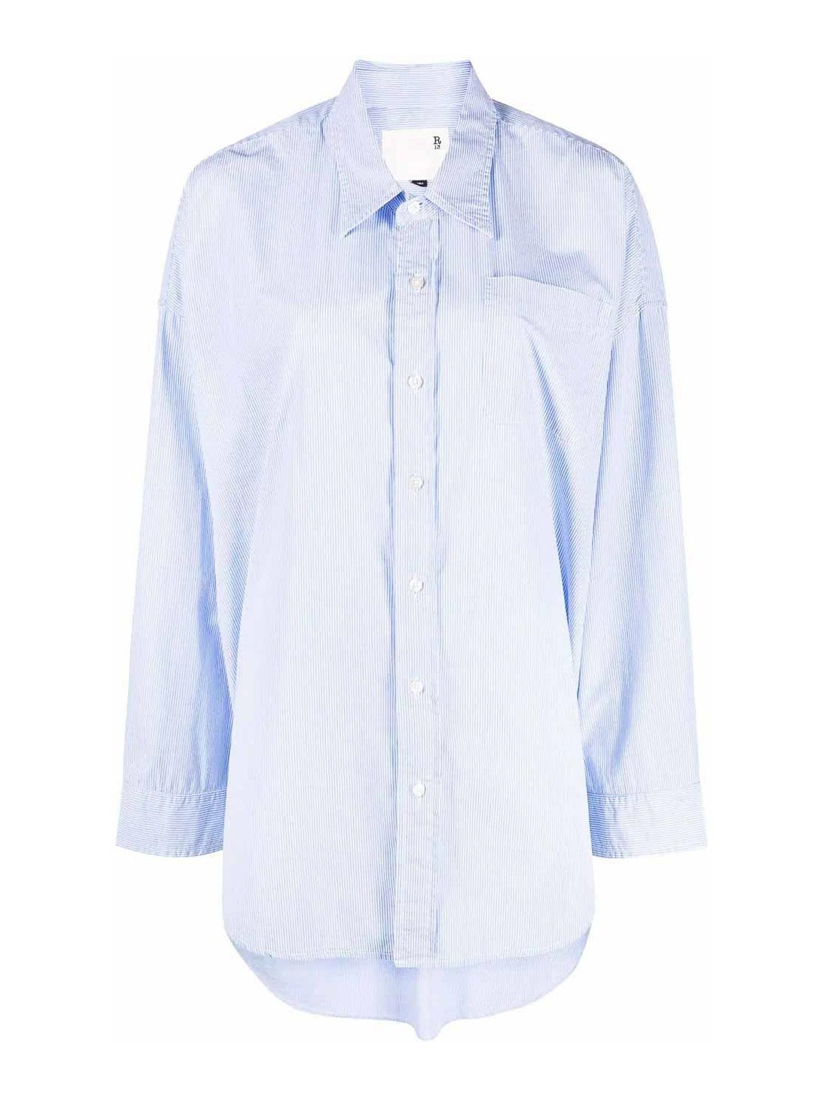 Shop R13 Pinstripe Shirt In Blue