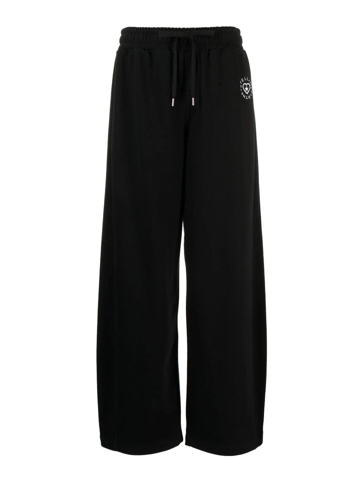 Shop Stella Mccartney Sporty Trousers With Logo Appliqué In Black