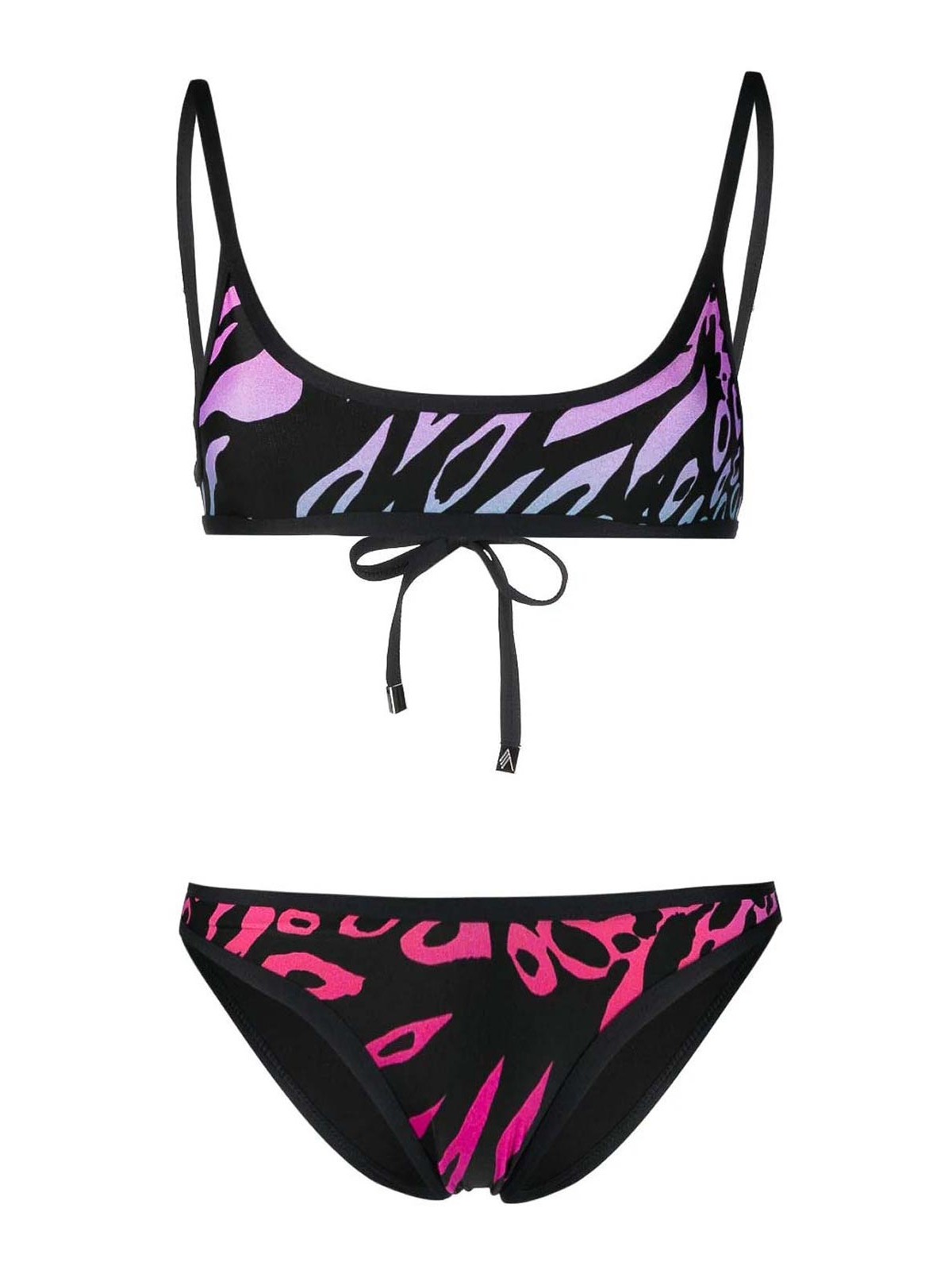 Shop Attico Print Bikini Set In Multicolour