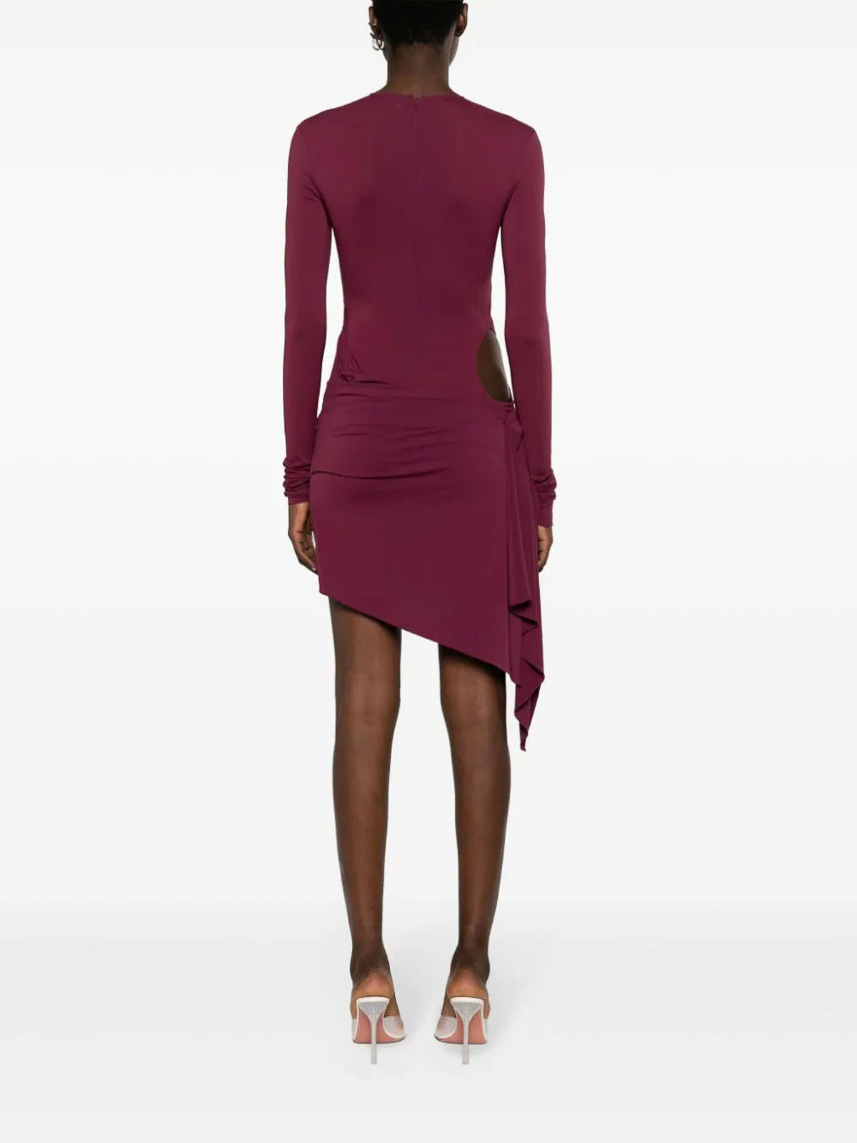 Shop Attico Cut-out Short Dress In Purple