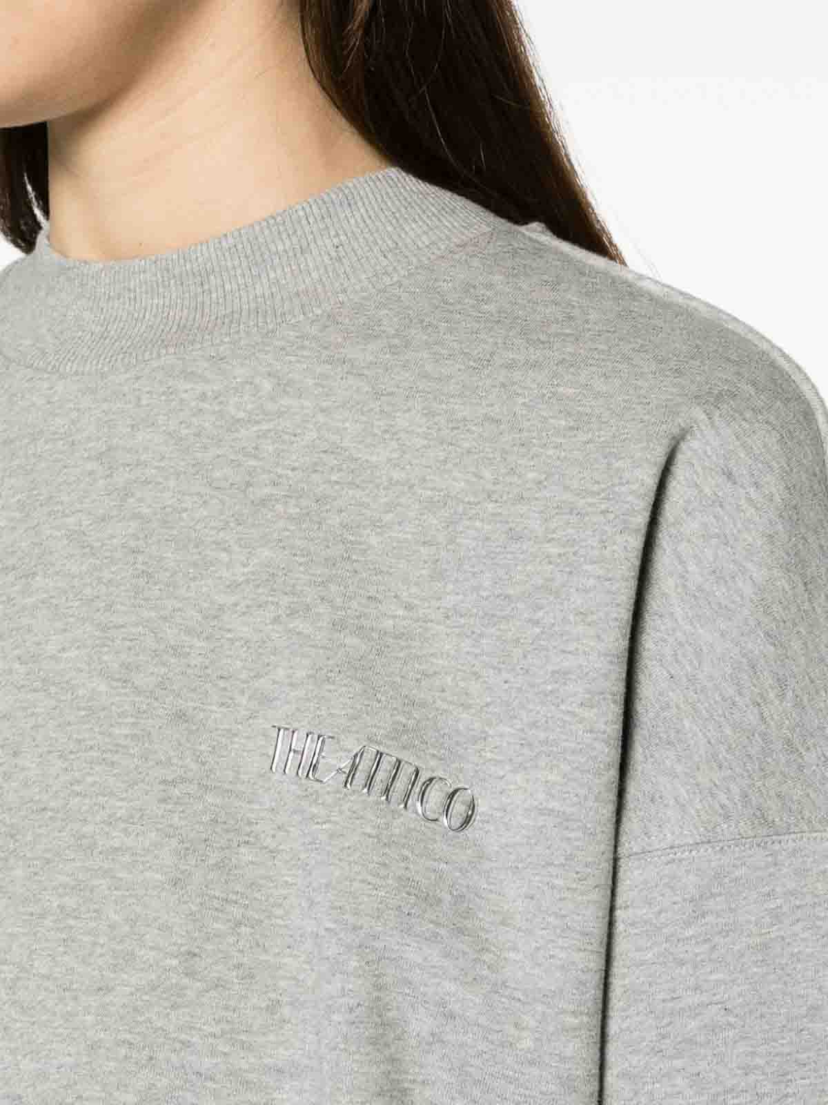 Shop Attico Low-sleeved Sweatshirt In Grey