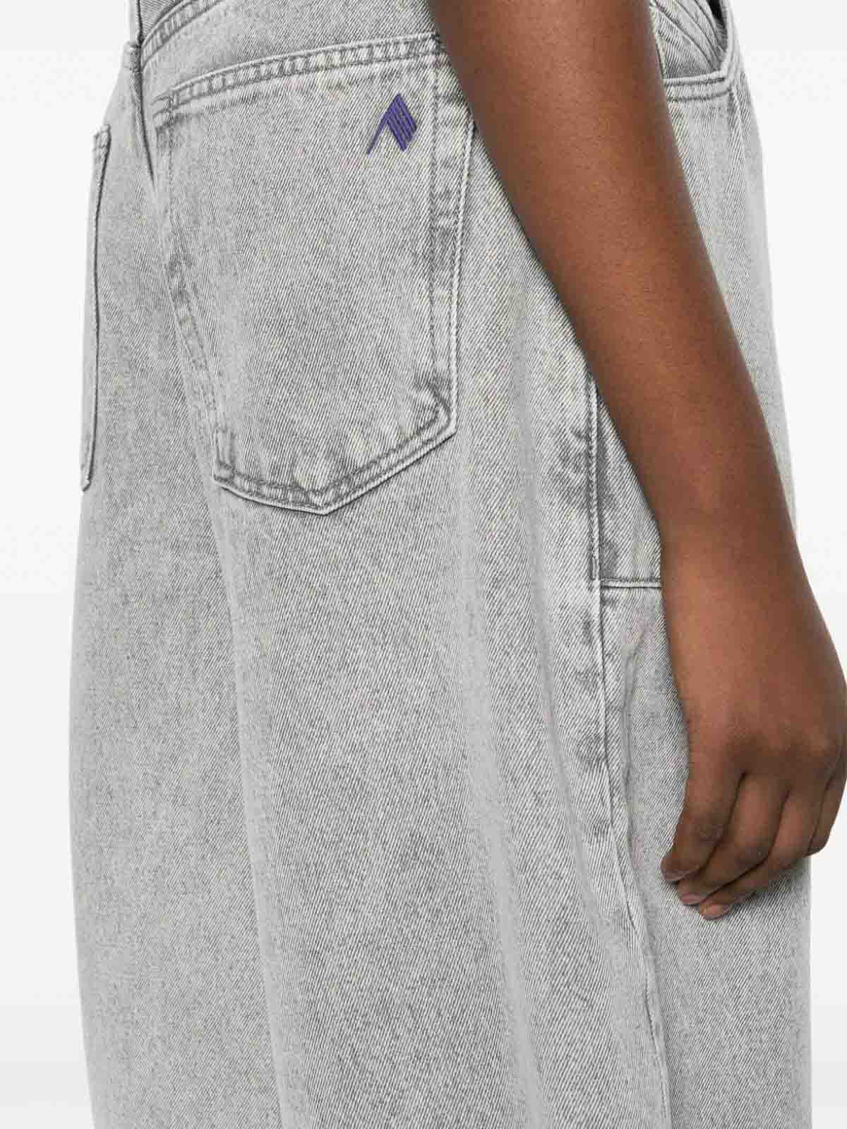 Shop Attico Wide Leg Effie Jeans In Light Grey