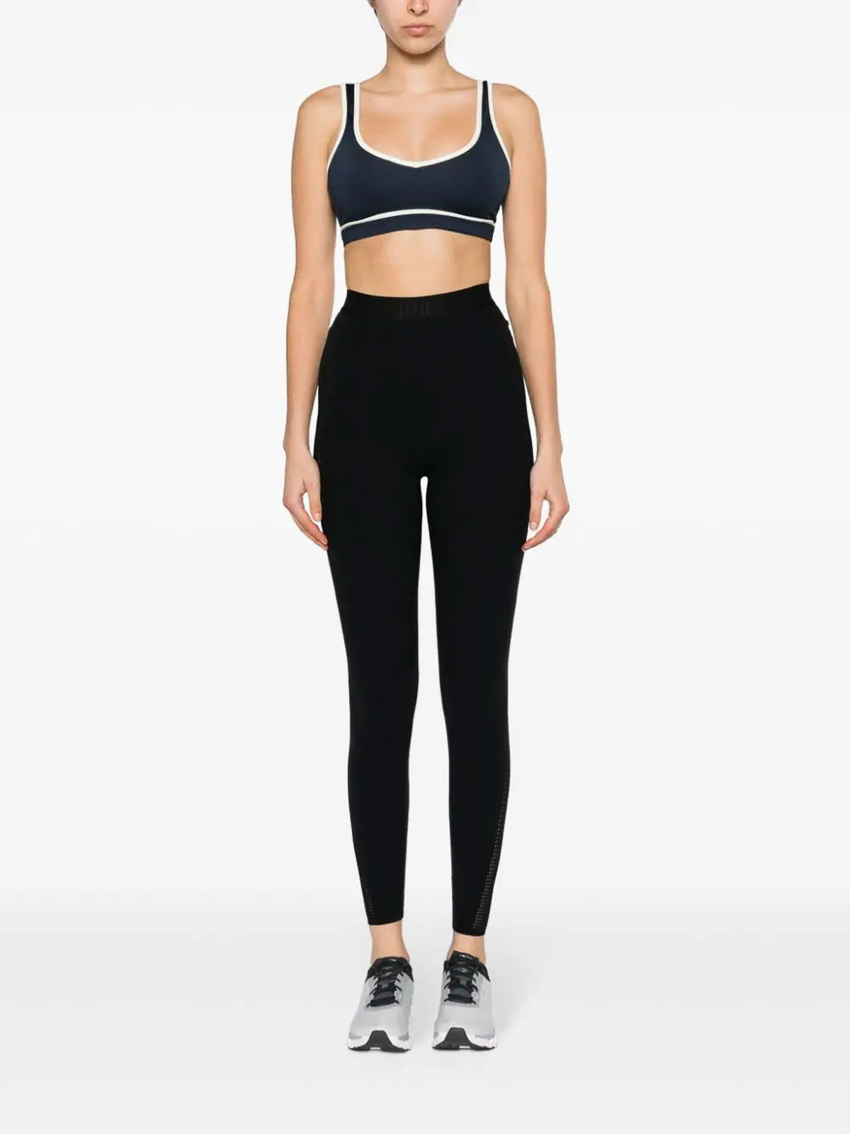 Shop Wolford Leggings With Logo Band In Black