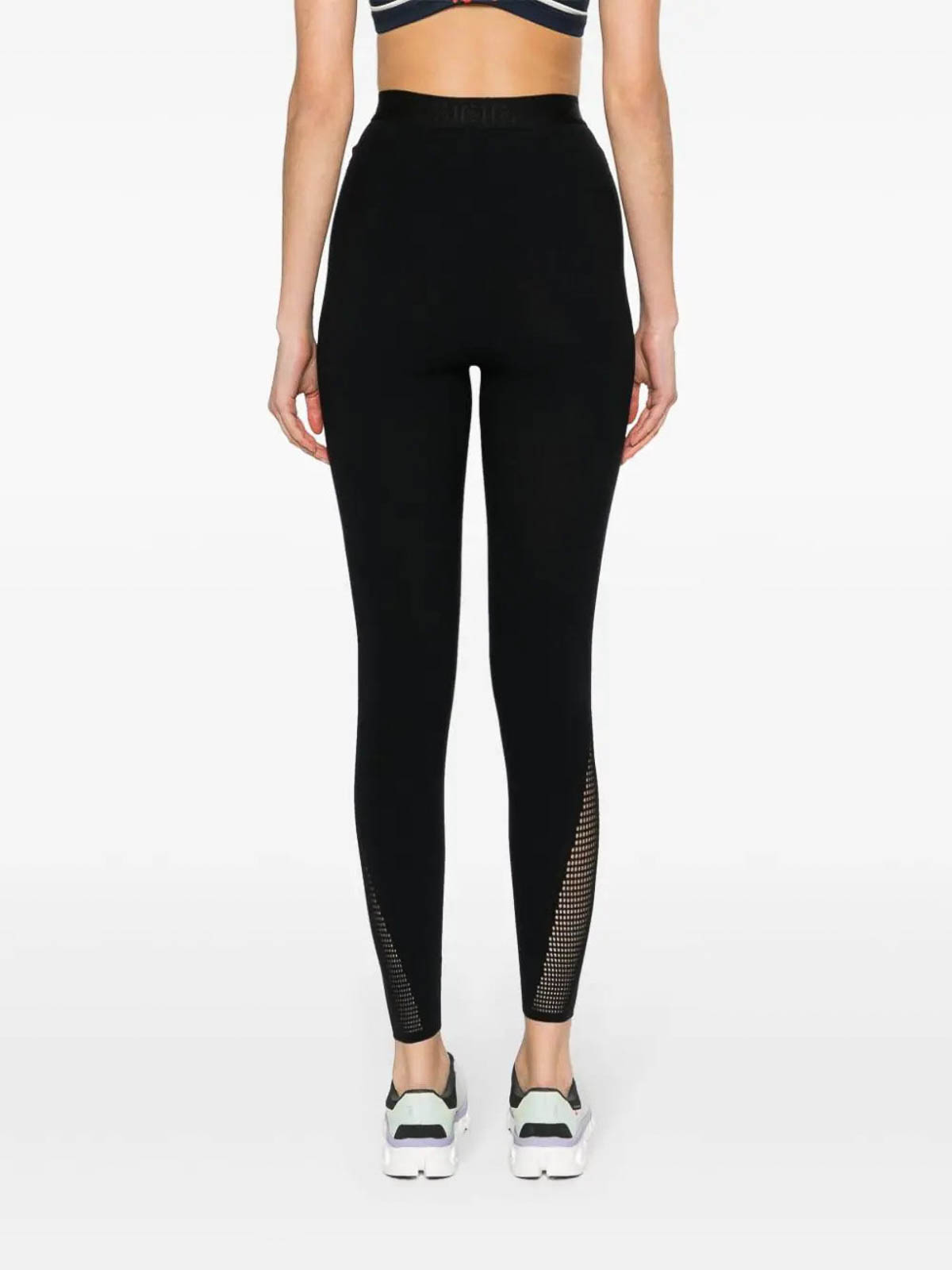 Shop Wolford Leggings With Logo Band In Black