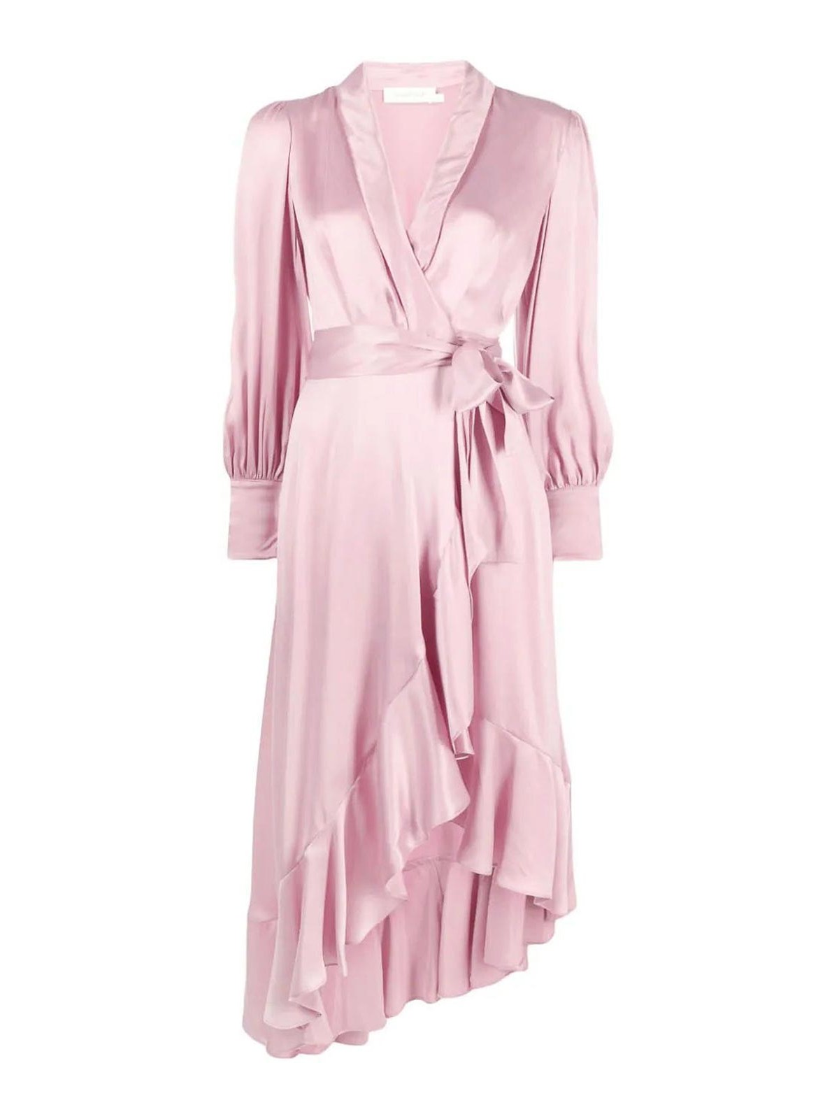 Shop Zimmermann Wrap Short Dress In Pink