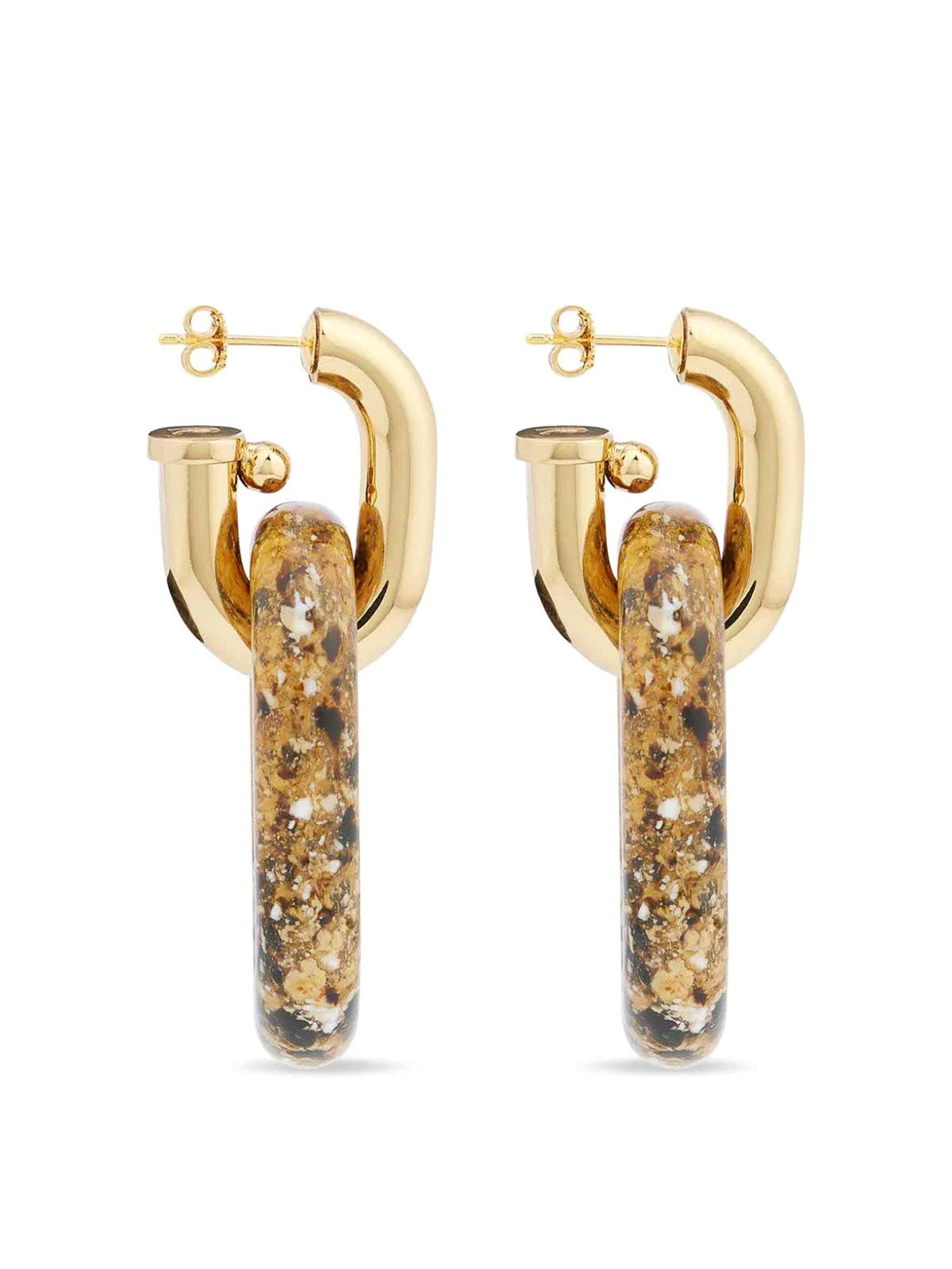 Boucles D'oreilles Créoles Paco Rabanne Argenté, Fermoir Clous, Laiton – Neuf Sans Boîte
