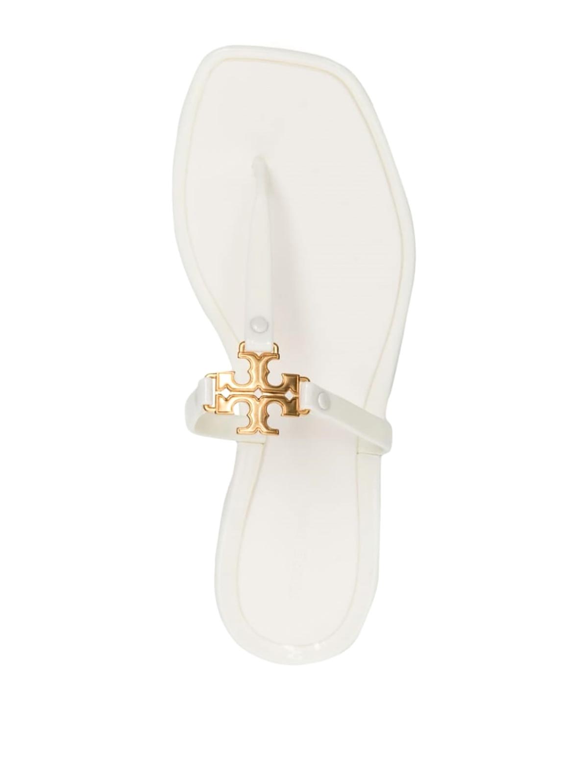Shop Tory Burch Roxanne Jelly Perfect Ivory/gold In Beige