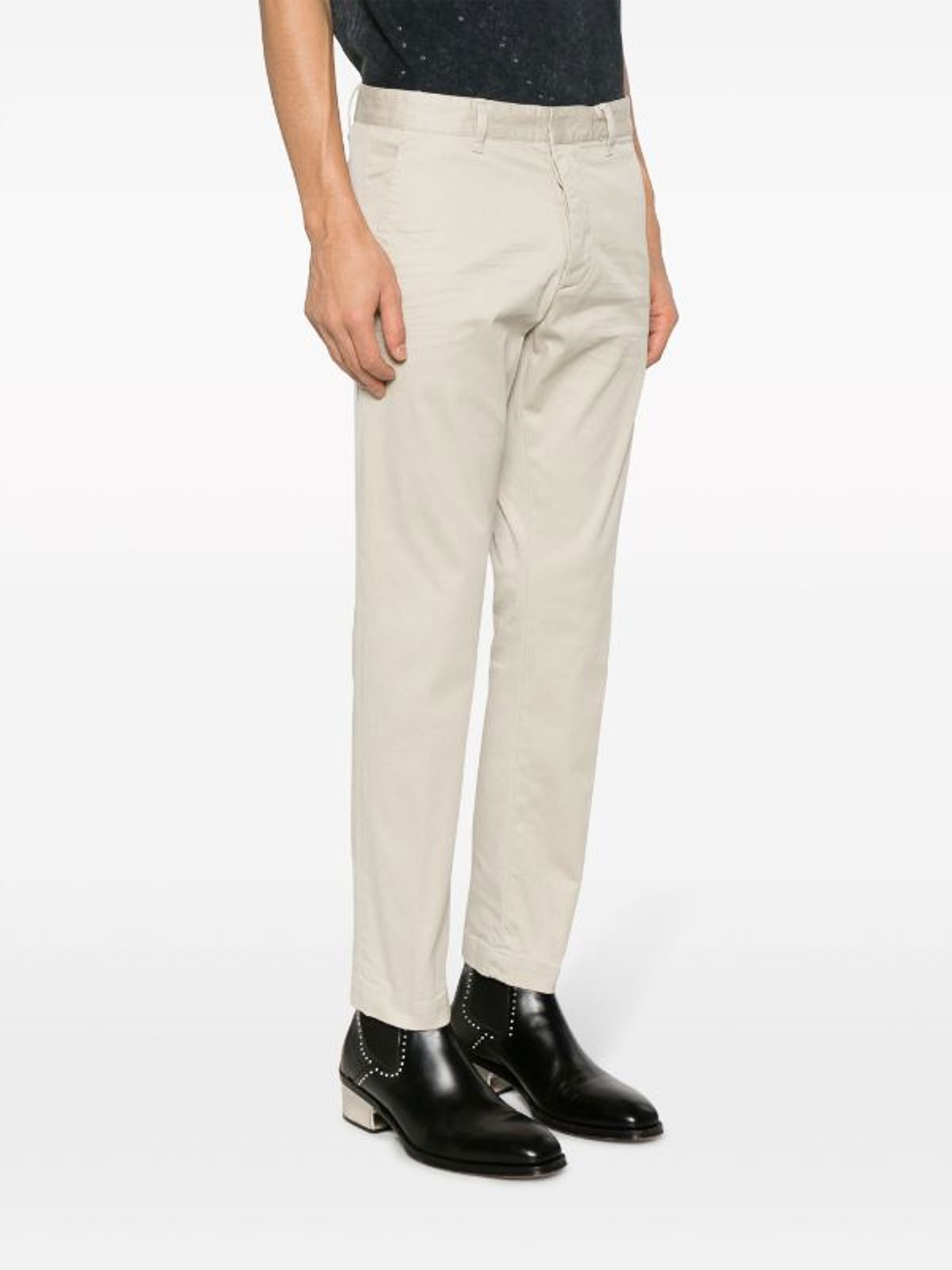 Casual trousers Dsquared2 - Low-rise slim-fit cotton chinos ...