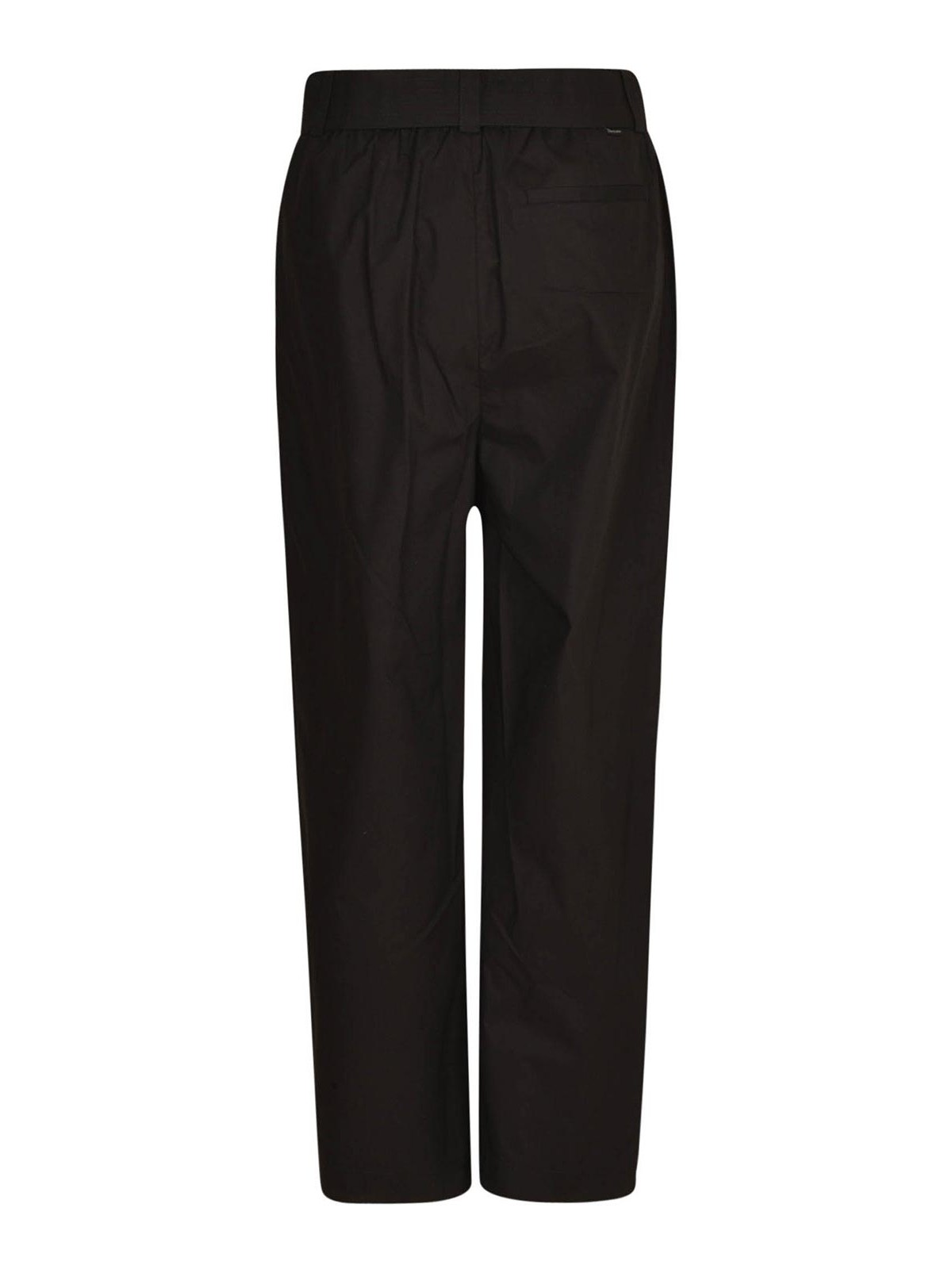 Shop Woolrich Belted Casual Trousers In Black